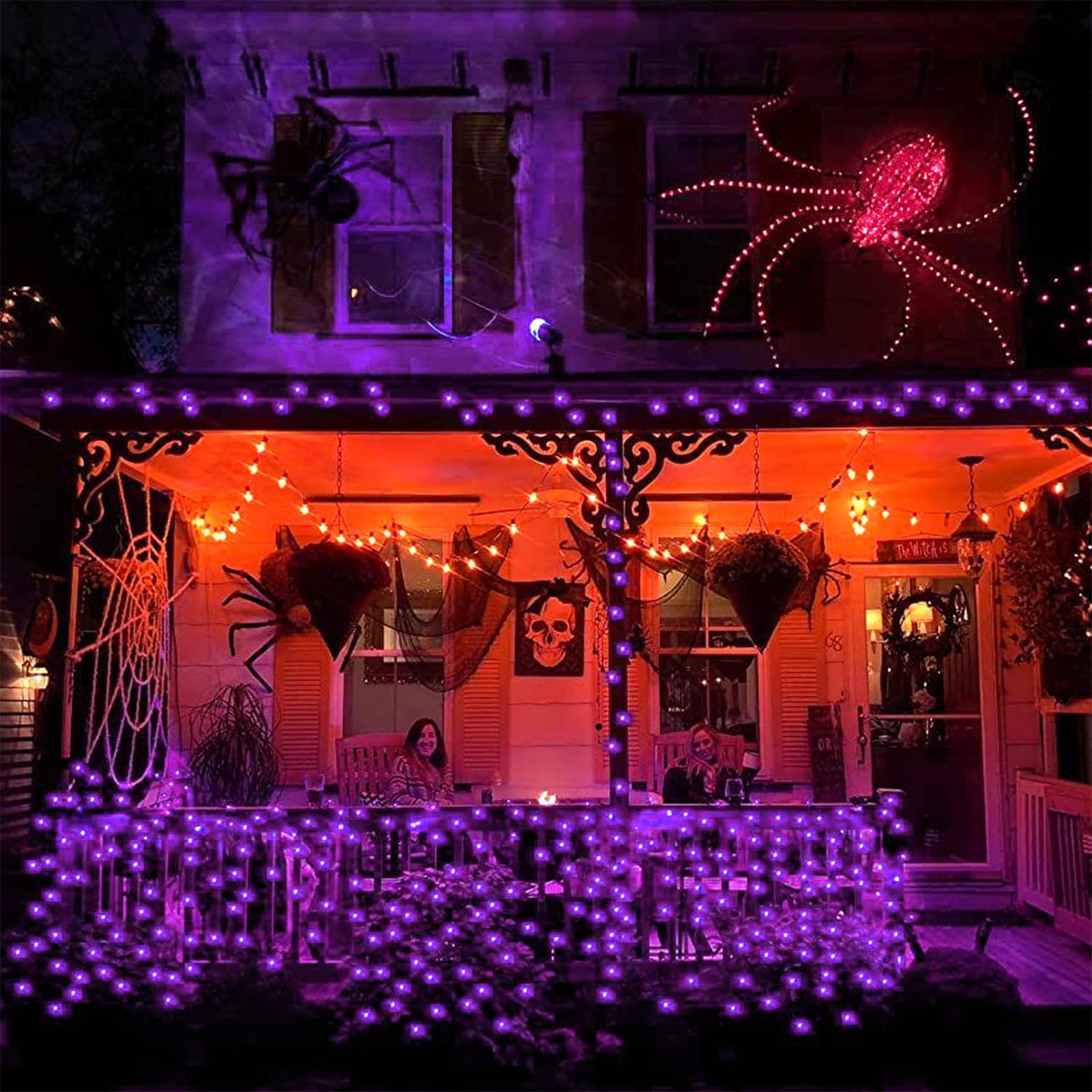 Yeguo 4 Pack Total 400 Led Halloween Solar Fairy Lights/ 400 Led Halloween Icicle Lights (Purple)