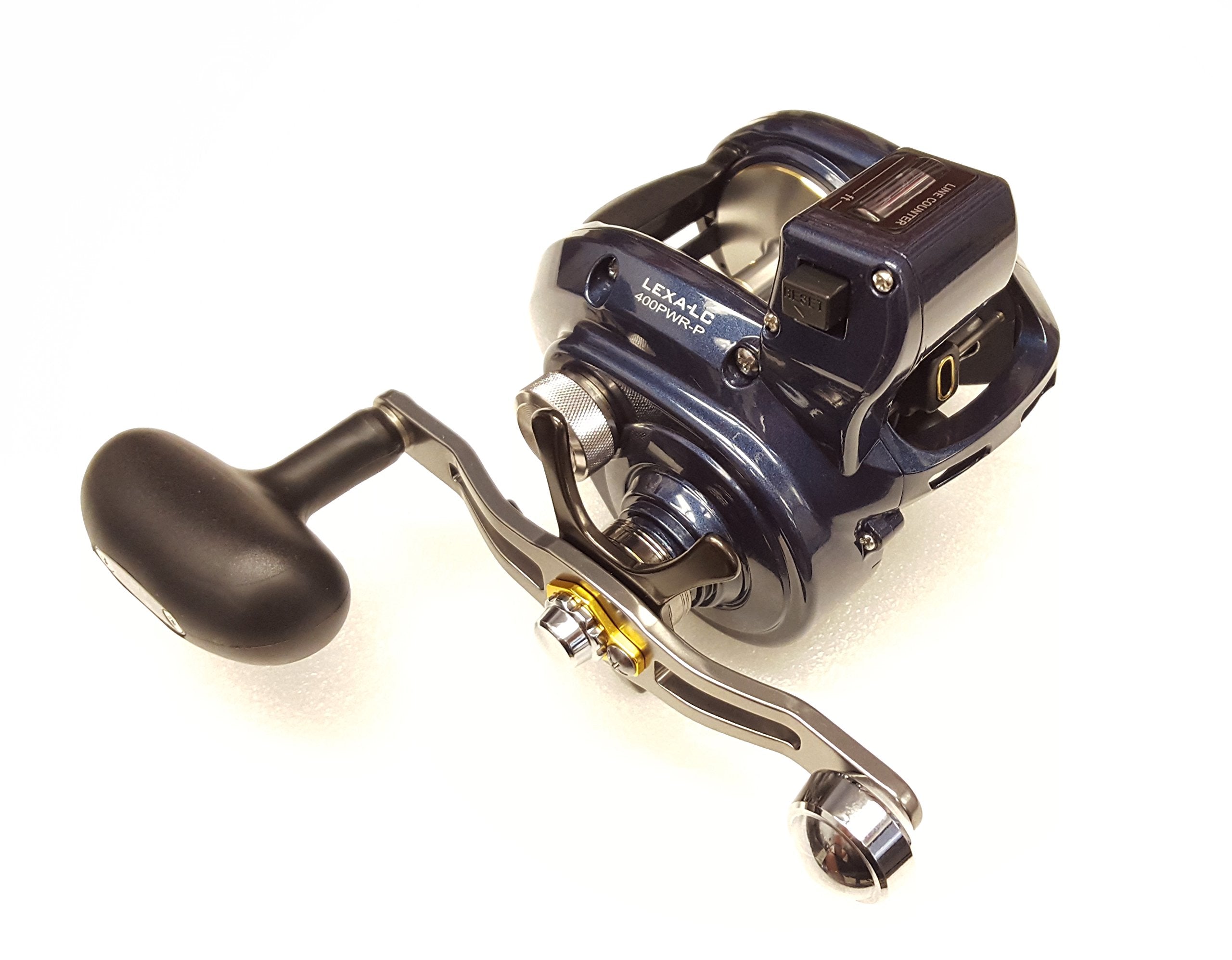 Daiwa Lexa-Lc 5.5:1 Line Counter Right Hand Baitcast Fishing Reel W/ Power Handle - Lexa-Lc400Pwr-P