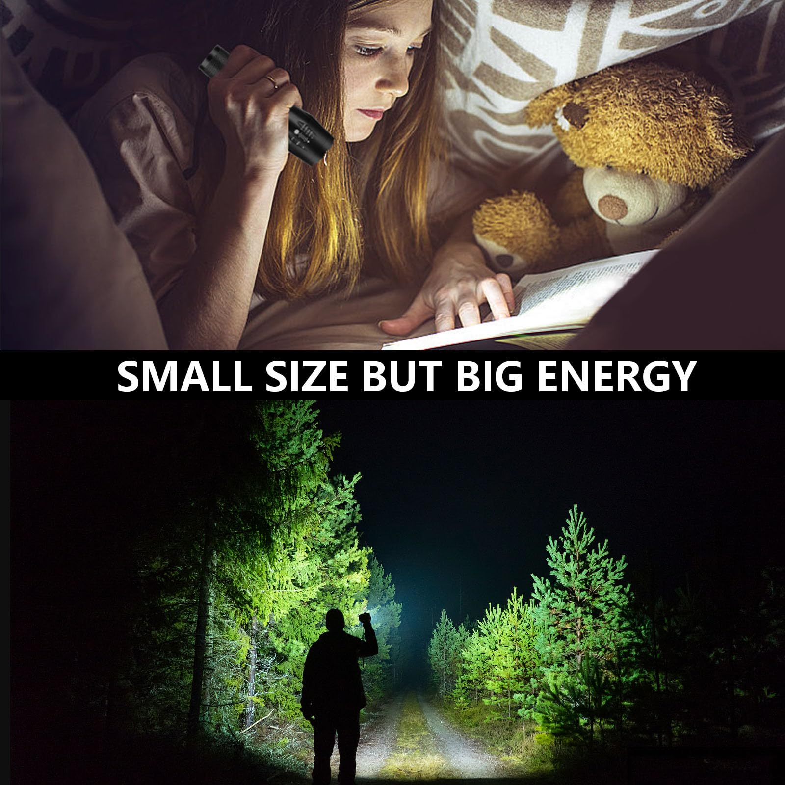 Szjieifr 18650 Lightweight Led Pocket Handheld Powerful Flashlight, 5 Modes Zoomable, Aluminum Alloy, Waterproof For Home And Outdoor