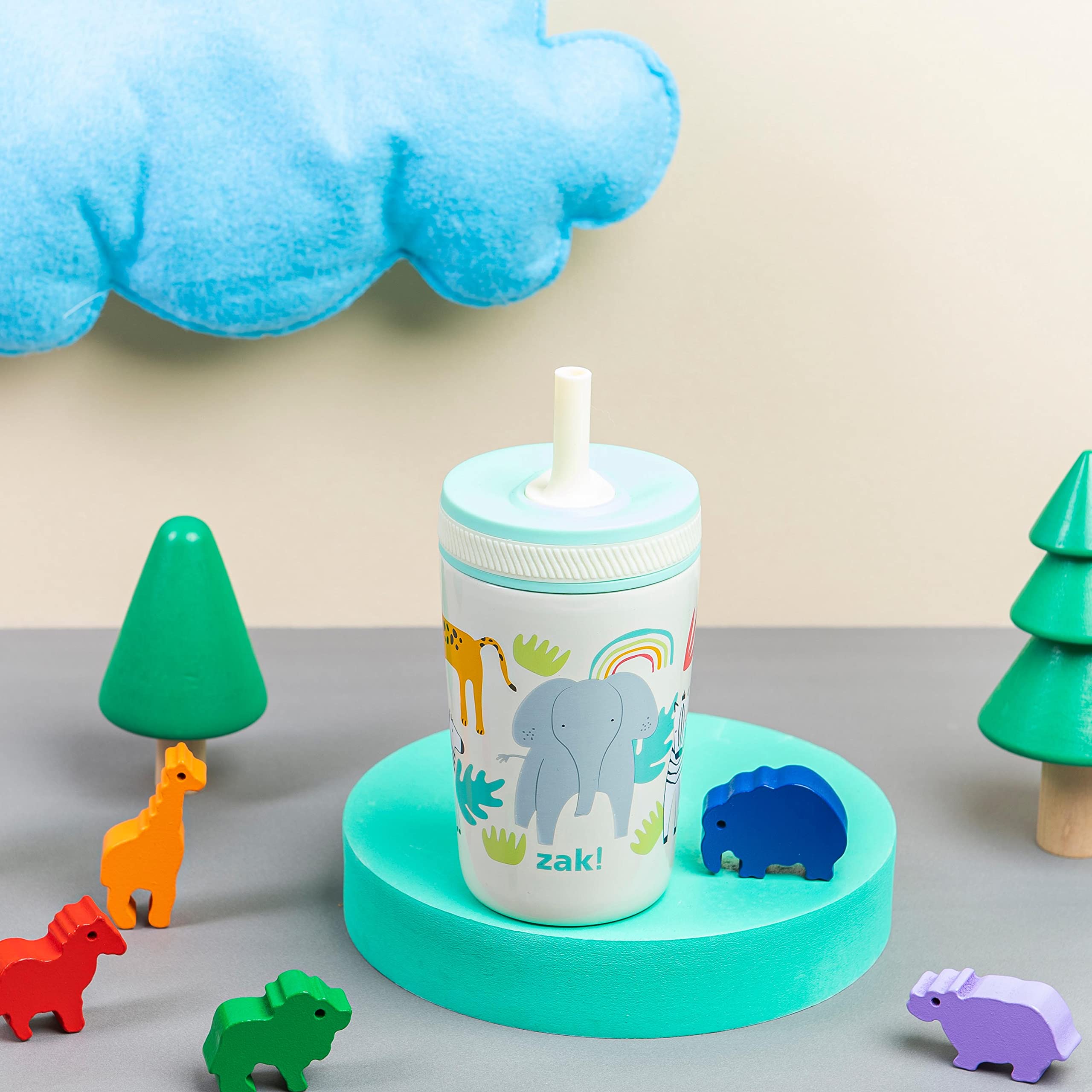 Zak Designs Kelso Toddler Cups For Travel Or At Home, 12Oz Vacuum Insulated Stainless Steel