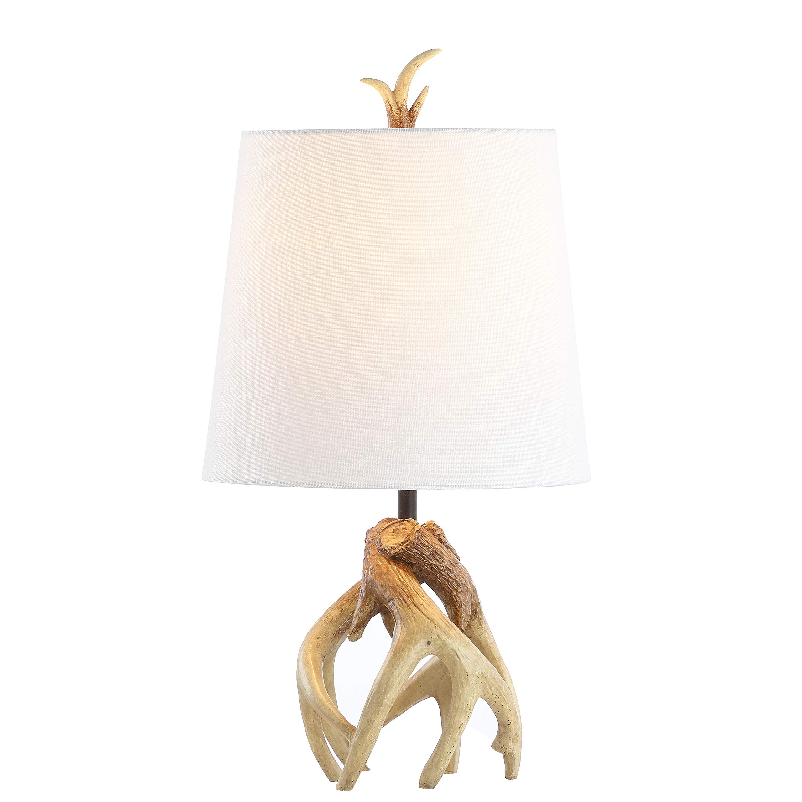 Jonathan Y Jyl4034A Vermont 19" Antler Resin Led Table Lamp Coastal Bedside Desk Nightstand Lamp For Bedroom Living Room Office College Bookcase Led Bulb Included, Natural
