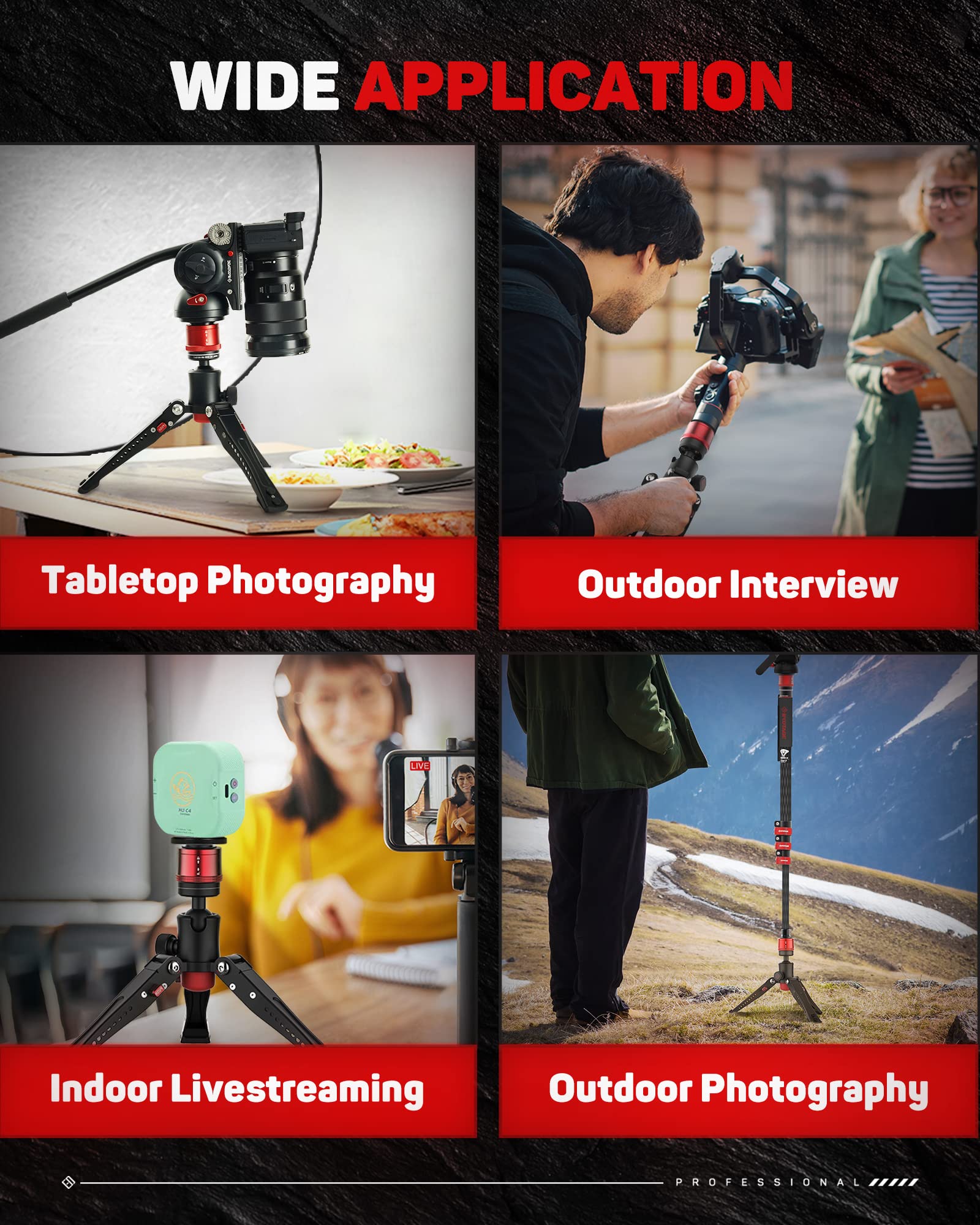 Ifootage Small Professional Aluminum Tripod For Dslr Cameras, Compatible With Sony, Nikon, Canon