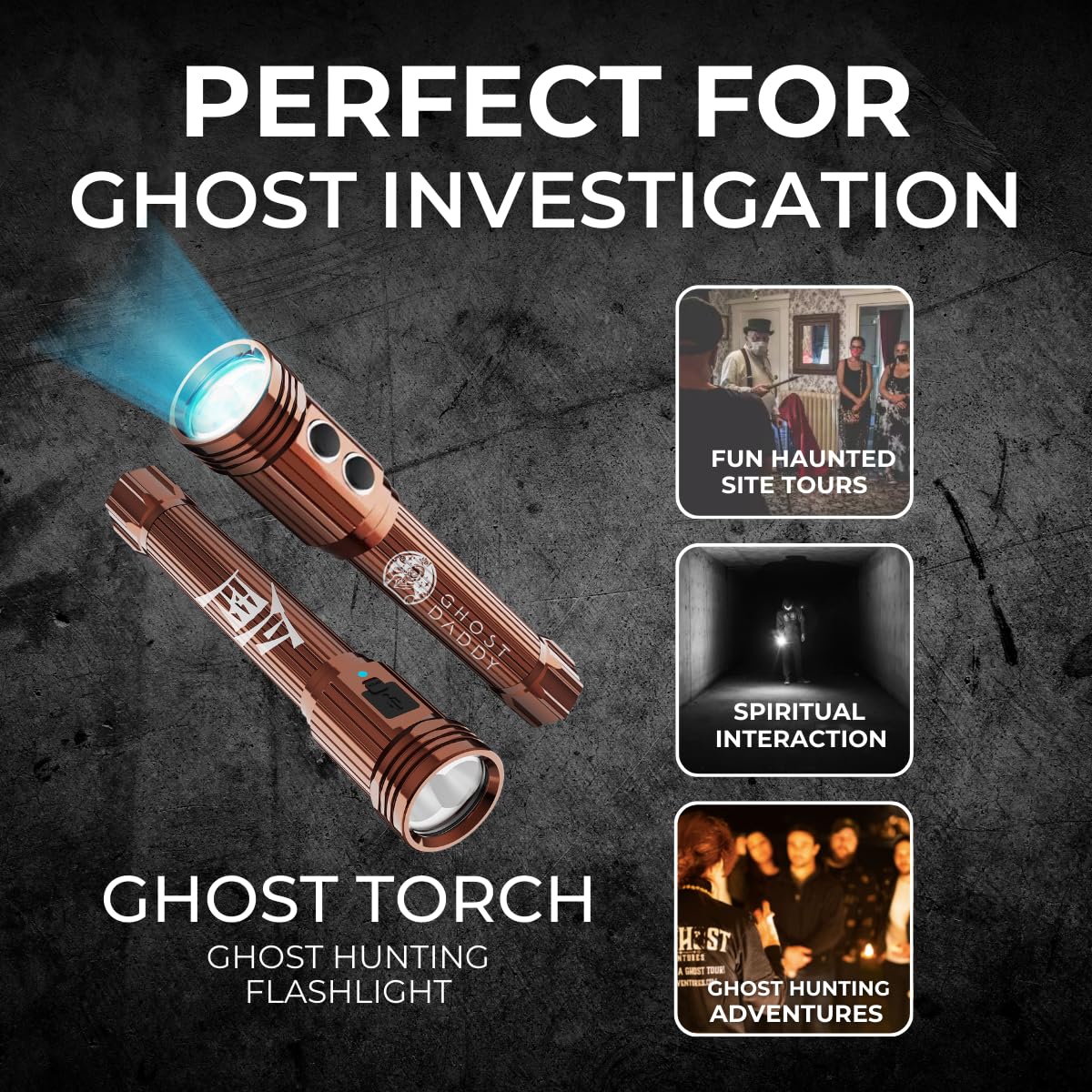 Us Ghost Adventures Ghost Torch Ghost adventure flashlight  3 Light Modes  Uv & Blacklight Options  Halloween Gadget  Gothic Home Decor  Spooky Tools