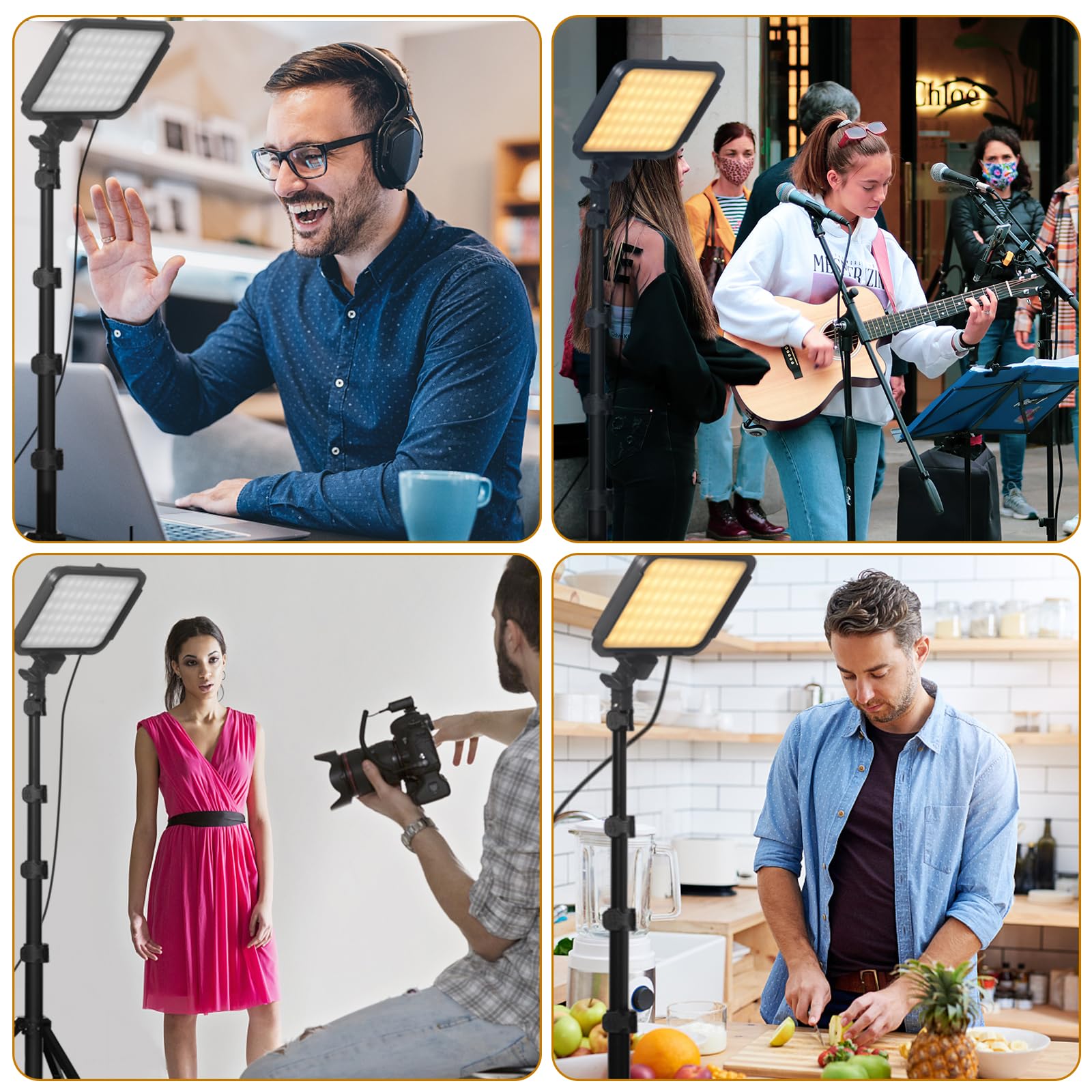 Stynice Led Video Light With Adjustable Tripod Stand Usb