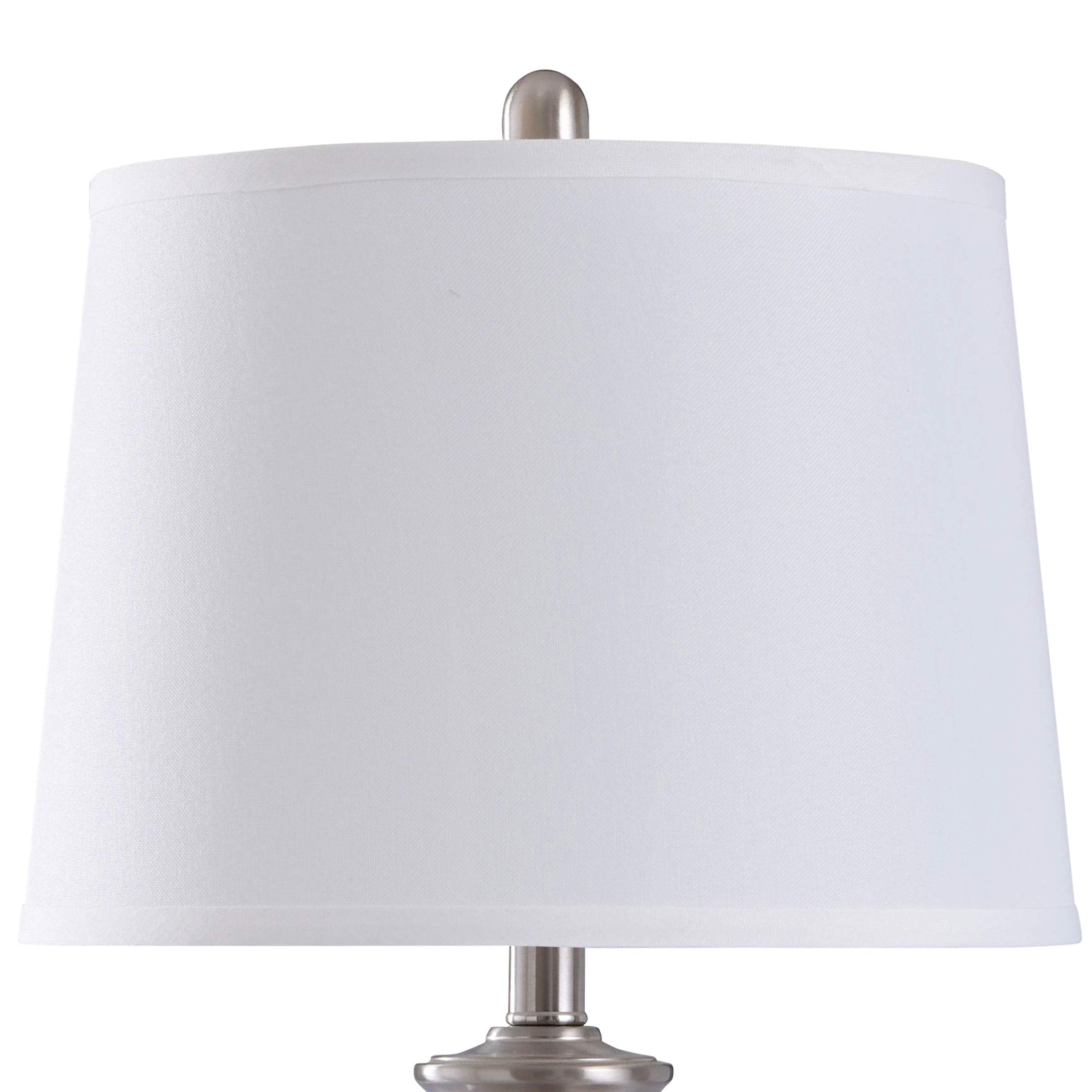 Collective Design L313581Dsam Josh, Brush Nickel, Brussels Off White Table Lamp