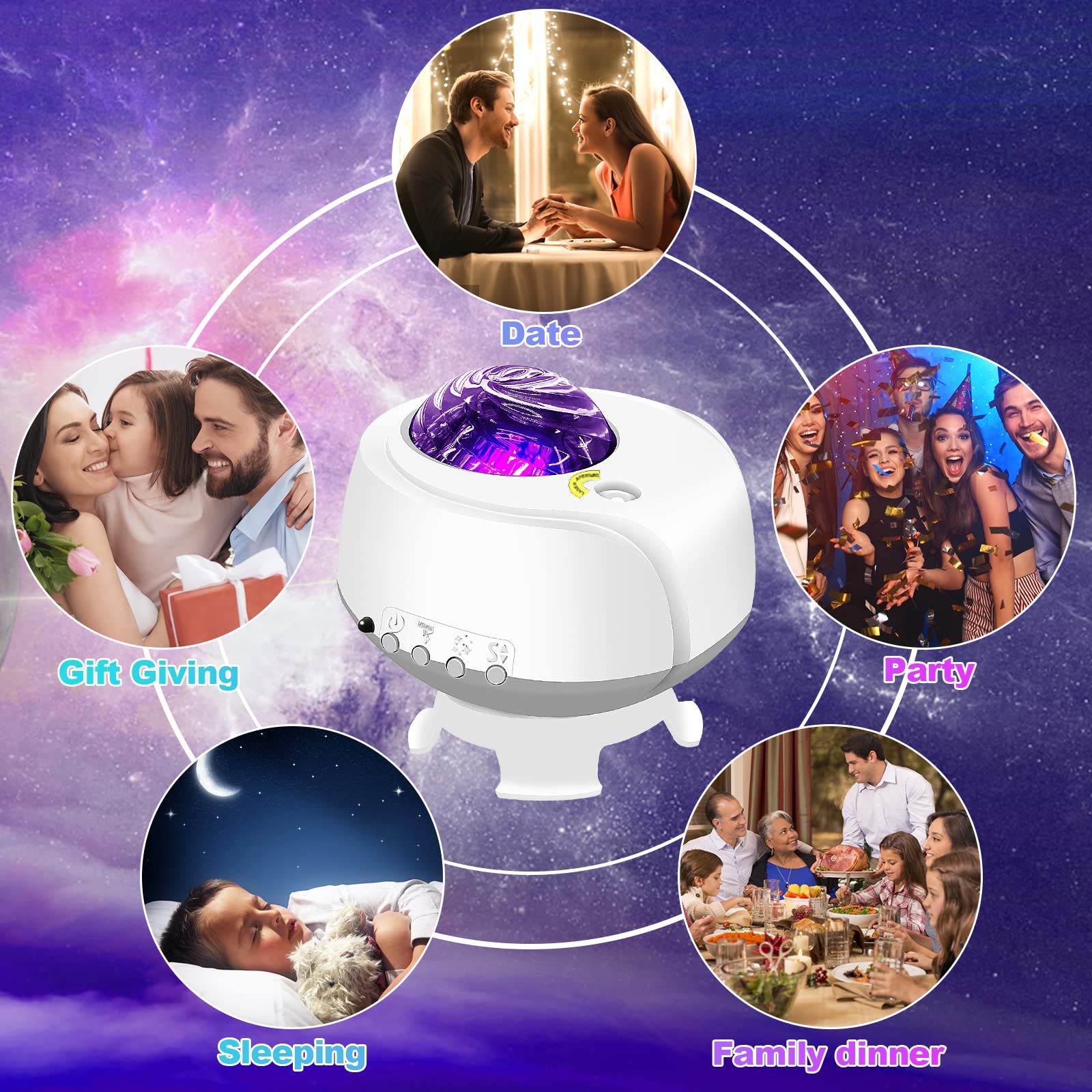 Fliti Galaxy Lights Projector, Star Projector With Changing Nebula And Galaxy Shapes Night Light
