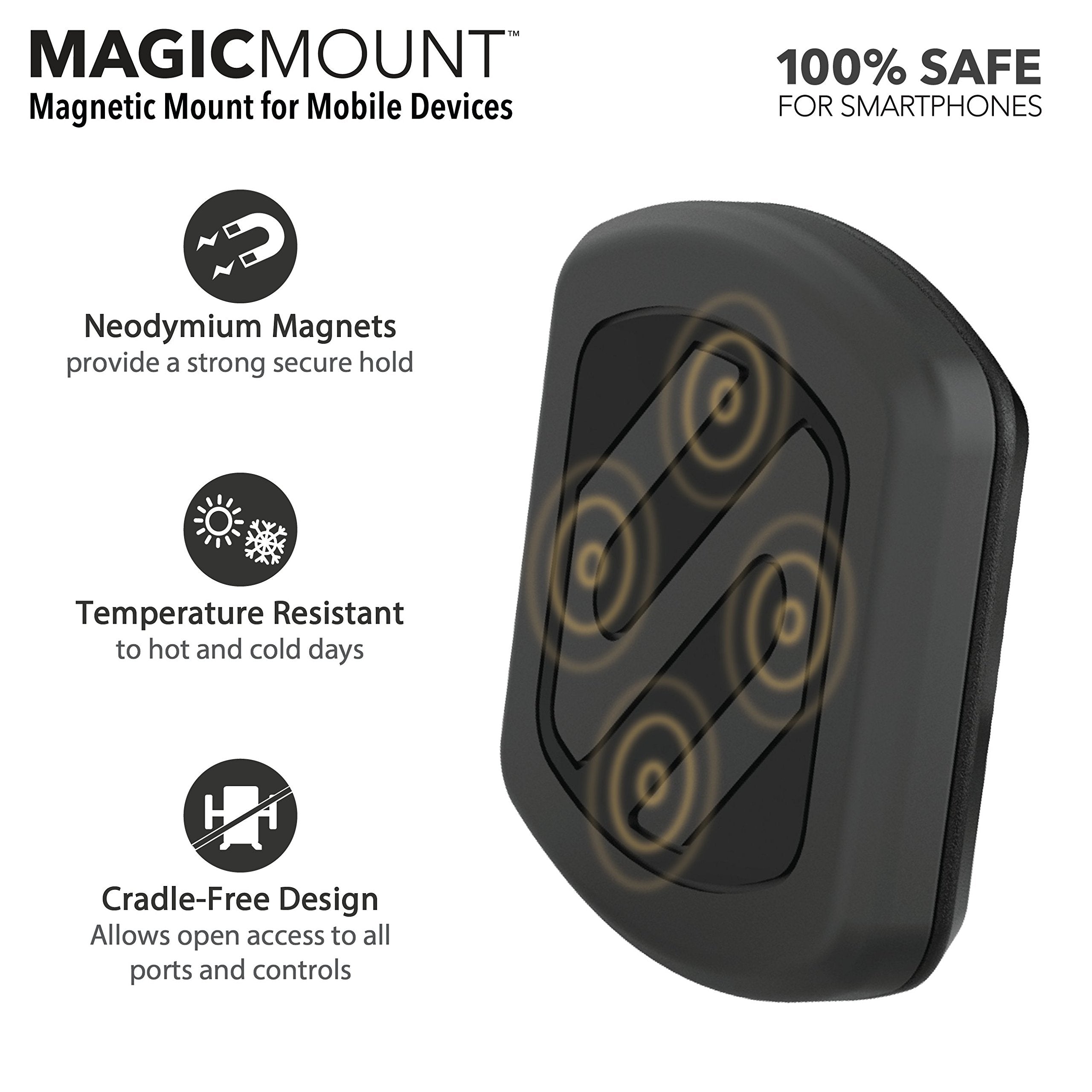 Scosche Magvm2 Magicmount Magnetic Car Phone Holder - Strong Magnet Car Mount For Iphone And Android - Secure Magnetic Cell Phone Mount For Air Vent - Universal 360° Adjustable Mobile Cellphone Holder