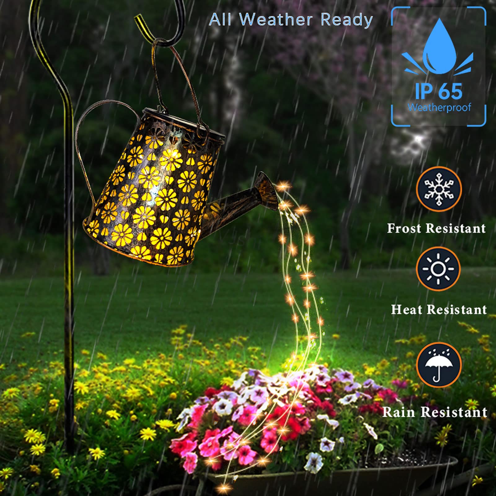 Nepivel Solar Watering Can With Lights Outdoor,Hanging Solar Lantern,Metal Waterproof Garden Lights Decorations Gift For Table Patio Yards Pathway Party, Yard Decorations Outdoor