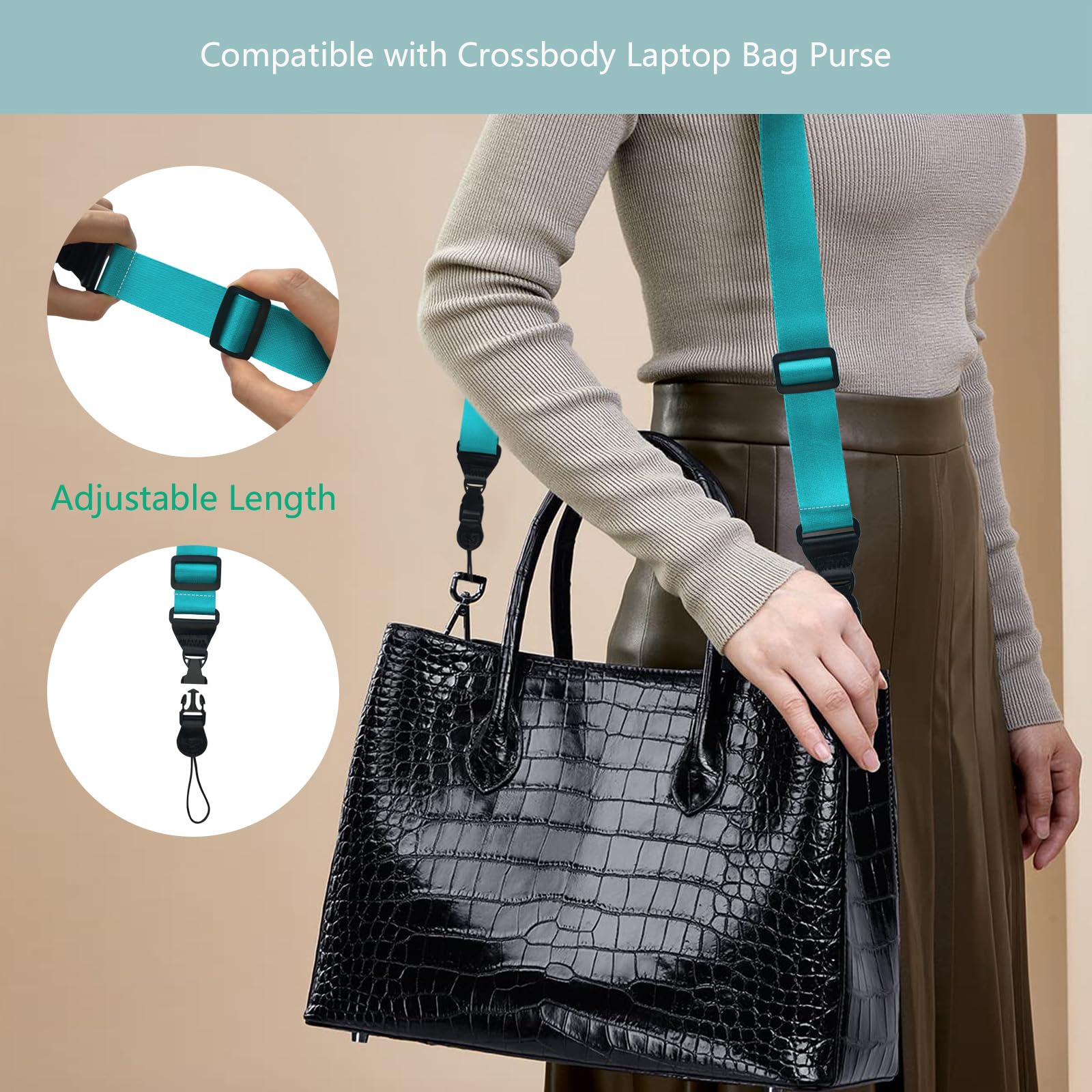 Gowjaw Adjustable Shoulder Strap:Comfortable Ipad Strap Nylon Neck Lanyard For Ipad/Samsung Tablet Case,Camera Binocular Crossbody Laptop Luggage Bag(Sky Blue)