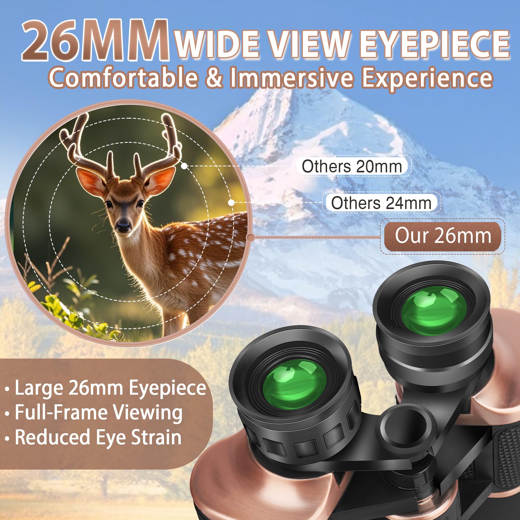 Gaterda 22X50 Binoculars For Adults High Powered, Bak-4 Prism Hd Fmc, Professional Waterproof Binoculars For Bird Watching, Hunting, Travel With Carrying Bag