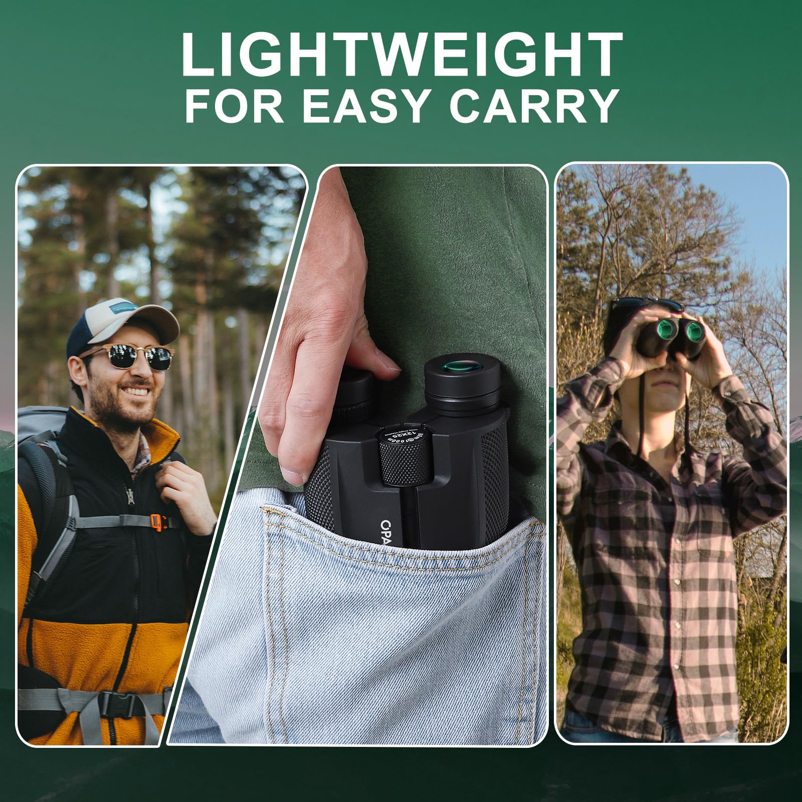 Opaita Compact Binoculars For Bird Watching - 12X25 High Powered Binoculars For Adults Kids, Ideal For Bird Watching Hunting Travel Concert