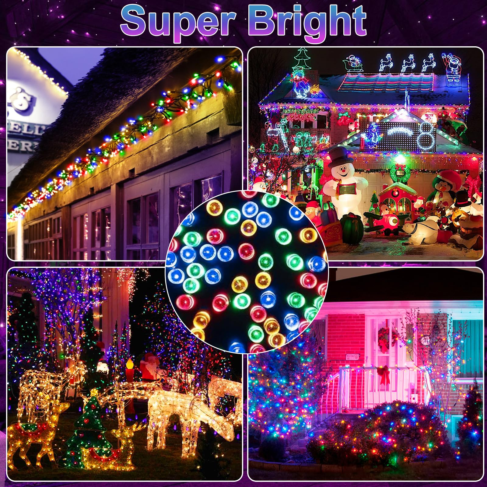 Jeayydsi Christmas Lights 1000Led 66Ft Waterproof Outdoor Christmas Lights Timer 8 Modes Twinkle Fairy Lights Led String Lights Indoor Christmas Tree Lights For Wedding Party Yard House Decor(Multicolour)