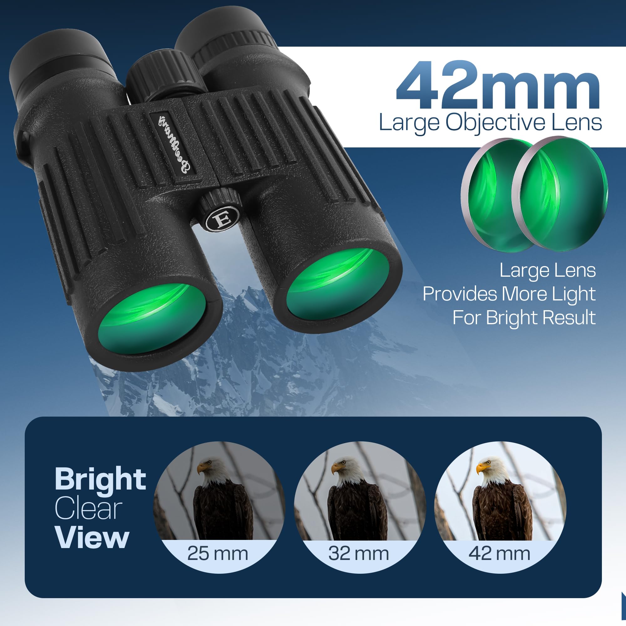 Peermary 10X42 Hd Binoculars For Adults & Kids High Powered Crystal-Clear Vision, Precise Focus, Built To Last - High-Powered Optics With Essential Accessories Hunting Binoculars For Adults