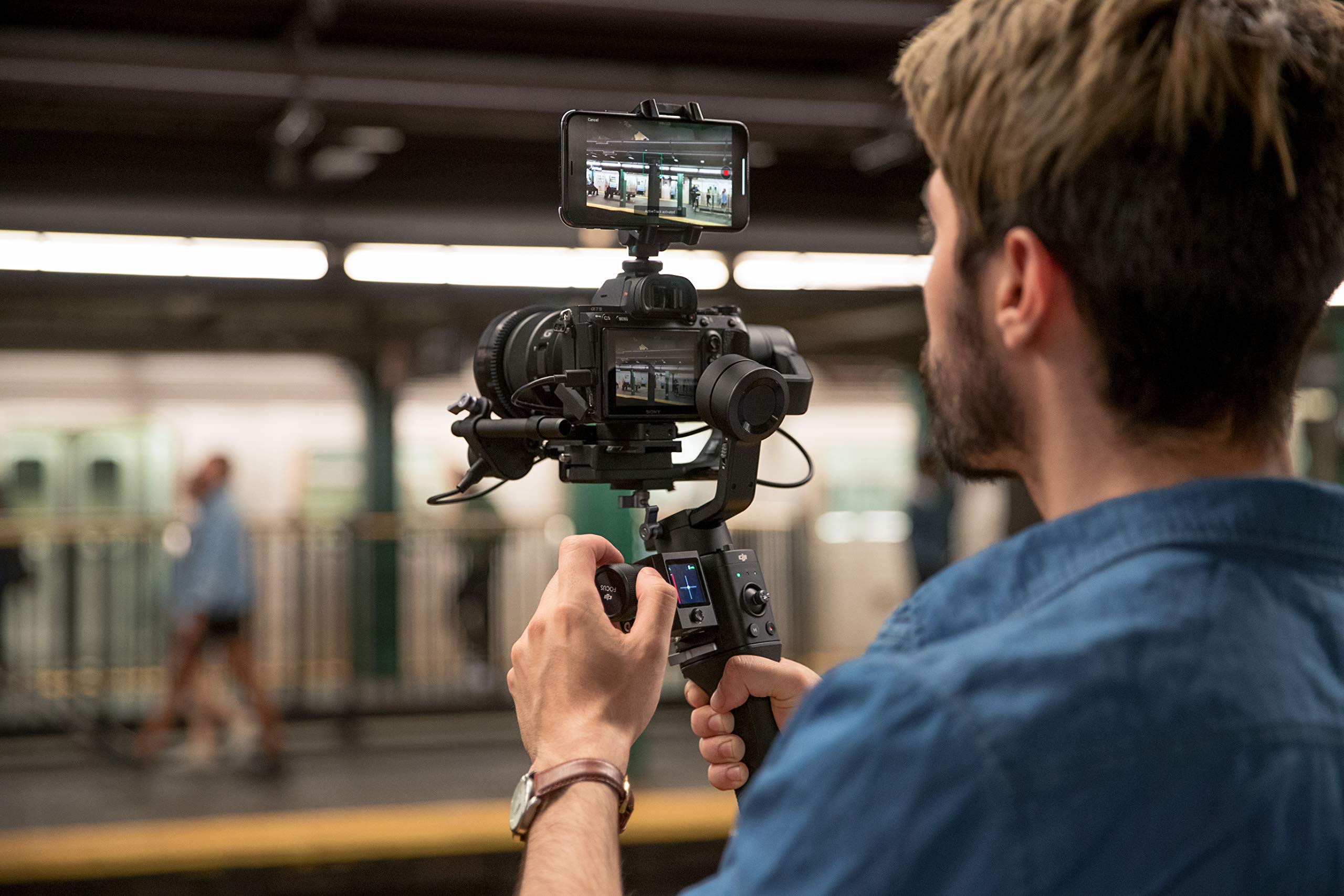 Dji Ronin-Sc Pro Combo - Camera Stabilizer 3-Axis Gimbal Handheld For Mirrorless Cameras Up To 4.4 Lbs / 2Kg Payload For Sony Panasonic Lumix Nikon Canon With Focus Wheel, Black