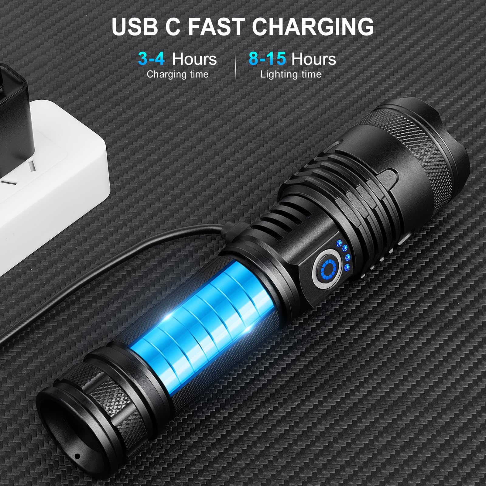 Alicegirl Rechargeable Flashlights 990,000 High Lumens 2 Pack, Led Super Bright Flashlight With 5 Modes & Ipx7 Waterproof, 15H Running Time, High Powered Flash Light For Home Camping Home Emergencies