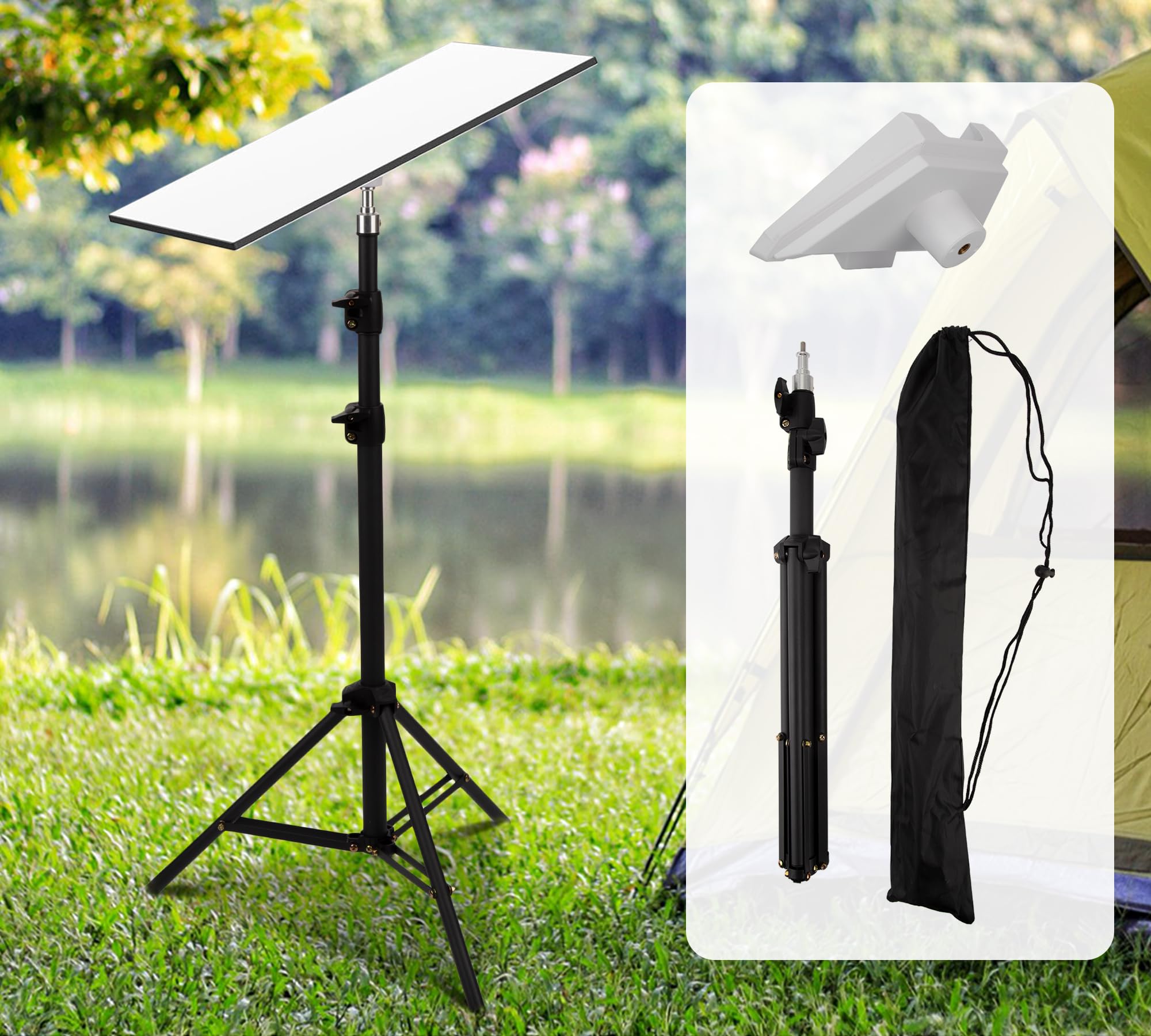 Zeus & Ruta Starlink Mini Tripod Mount With Pipe Adapter, Adjustable Height 23.6-64" And 360° Degree Starlink Mini Tripod Mounting Kit For Yacht/Camper/Outdoor
