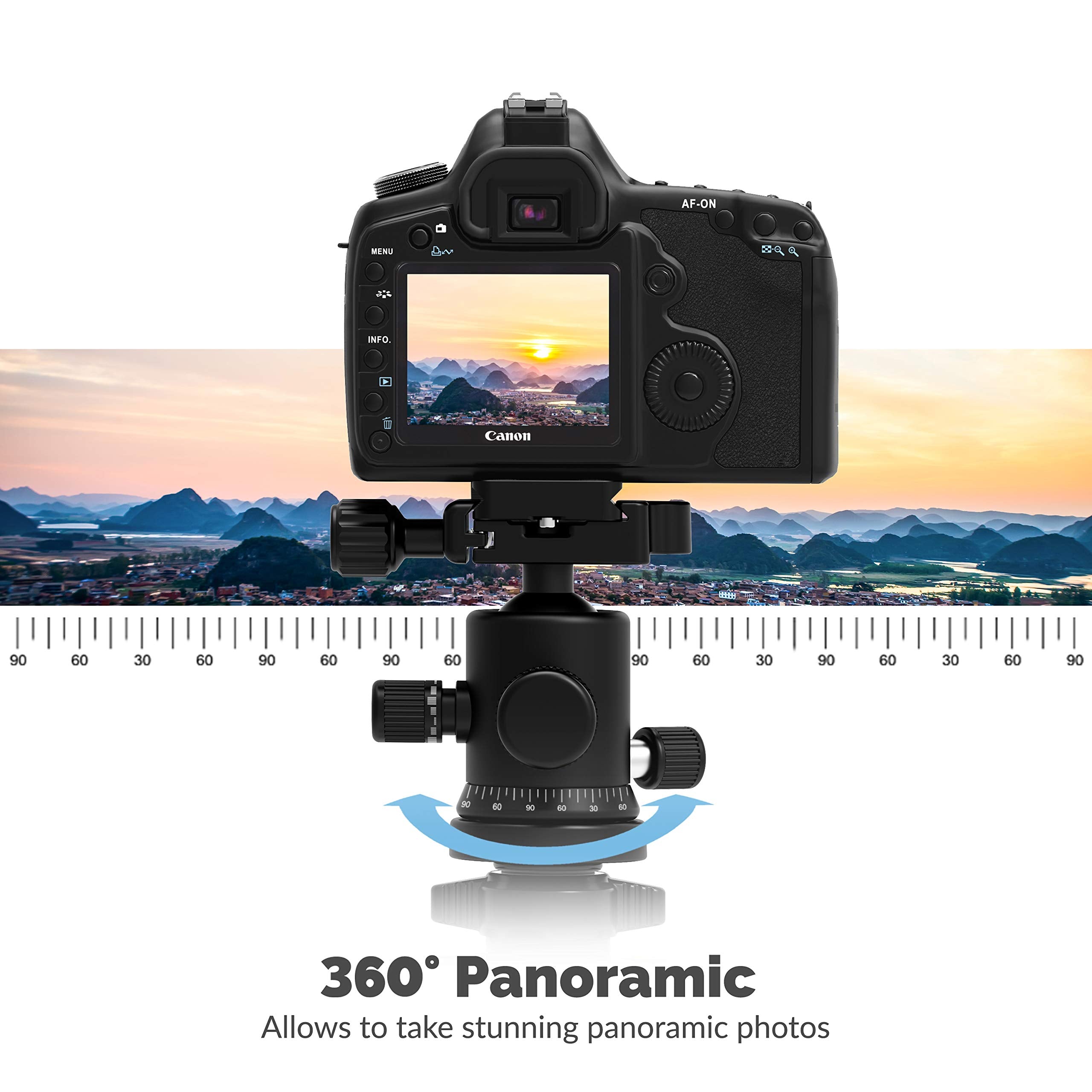 Sabrent 62 Inch Carbon Fiber Tripod With 360 Degree Camera Mount (Tp-Cf62)
