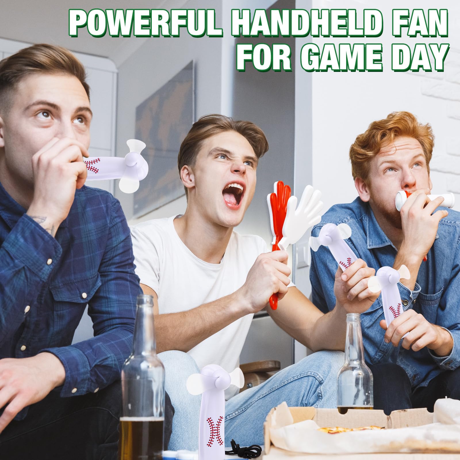 Woanger baseball style mini fans bulk set lightweight and powerful handheld cooling fans