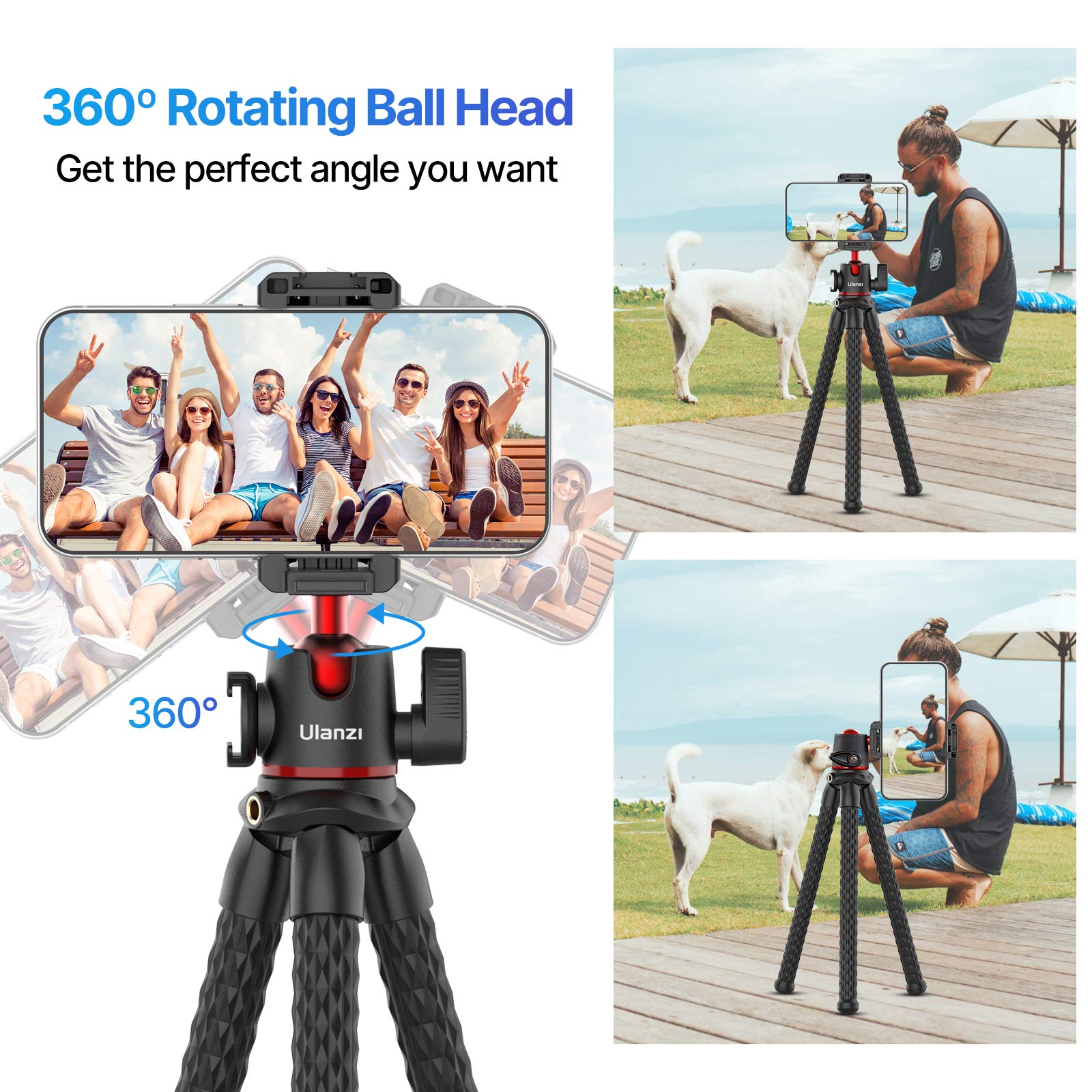 Ulanzi Mt-33 Camera Tripod,Flexible Mini Tripod With 1/4" Screw For Magic Arm,Octopus Tripod Compatible With Iphone 12 Samsung Canon Nikon Sony Cameras