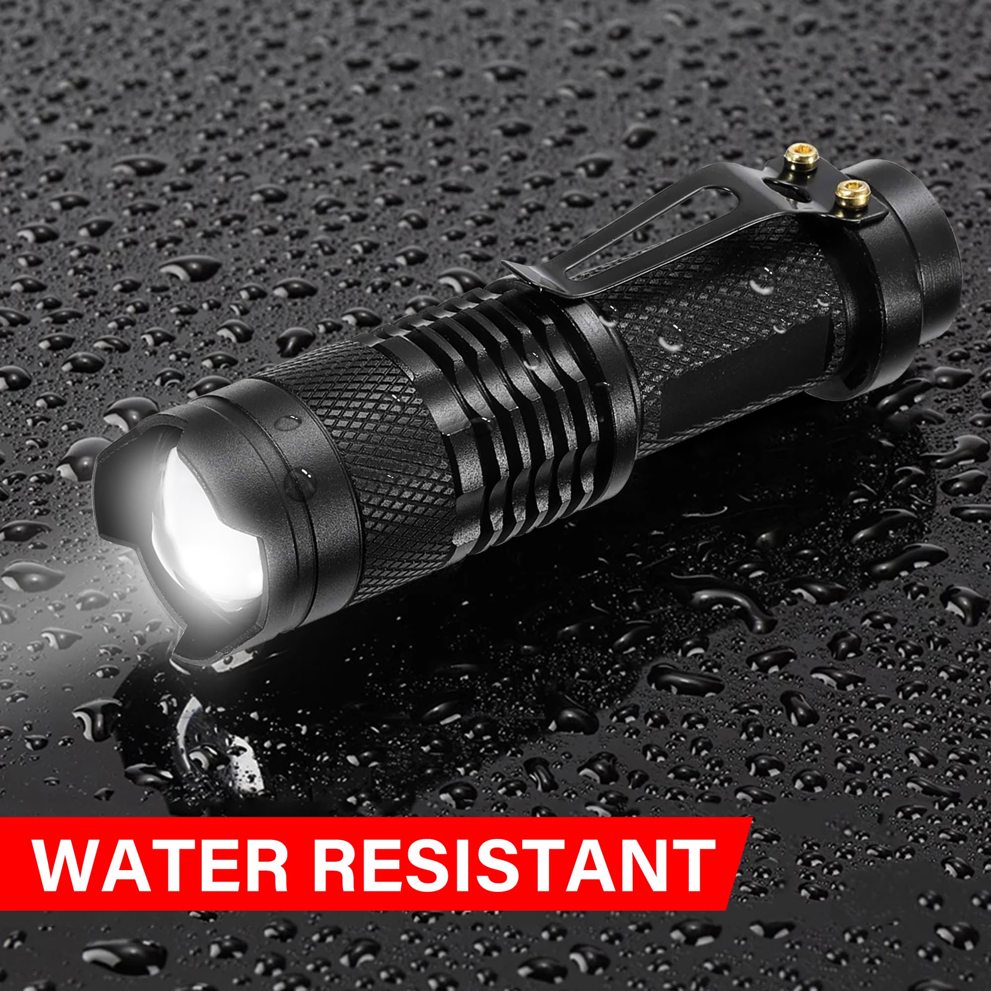 Decaker Mini Tactical Led Flashlight Single Torch Adjustable Focus Zoom Light For , Hiking, Camping, Hurricane & Power Outage (3)