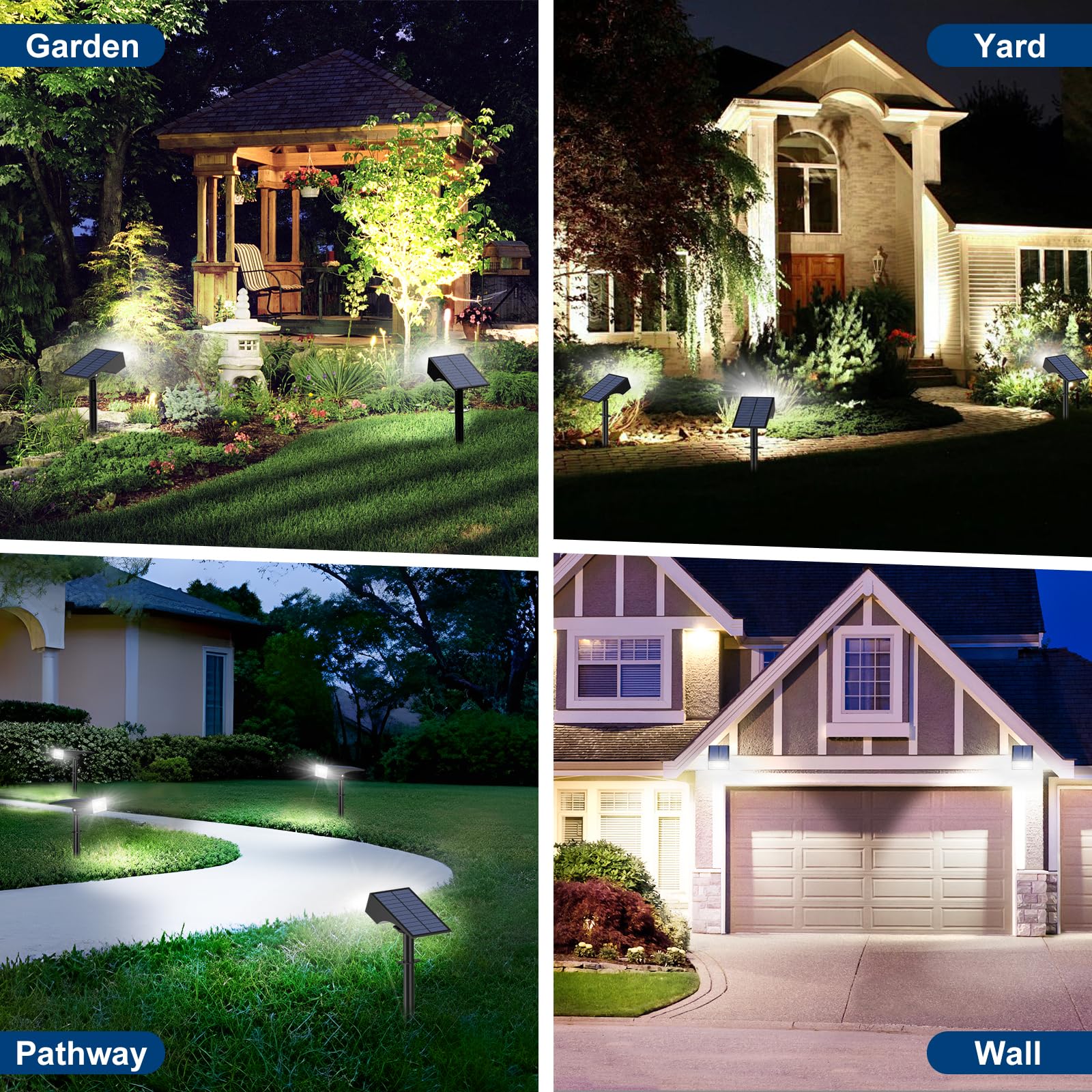 Katipeal Solar Spot Lights Outdoor,10 Pack Outdoor Solar Lights For Yard, 4 Lighting Modes Solar Landscape Spotlights Waterproof For Garden Pathway (Cool White)