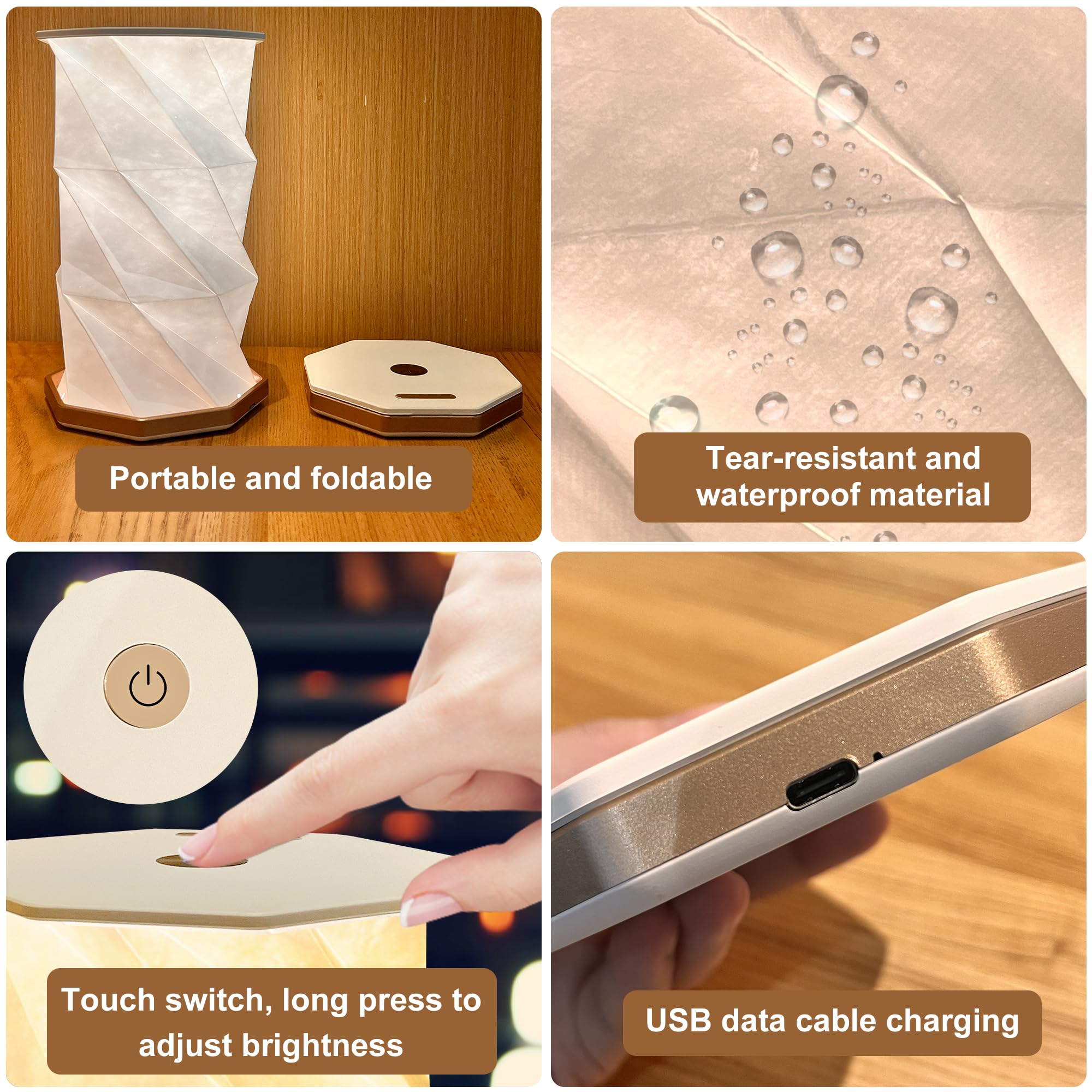 Dlufyei Folding Book Lamp, Book Light For Reading, Rechargeable Table Lamp Paper Lamp（Led）,Book Light As Book Lover And Christmas Decoration