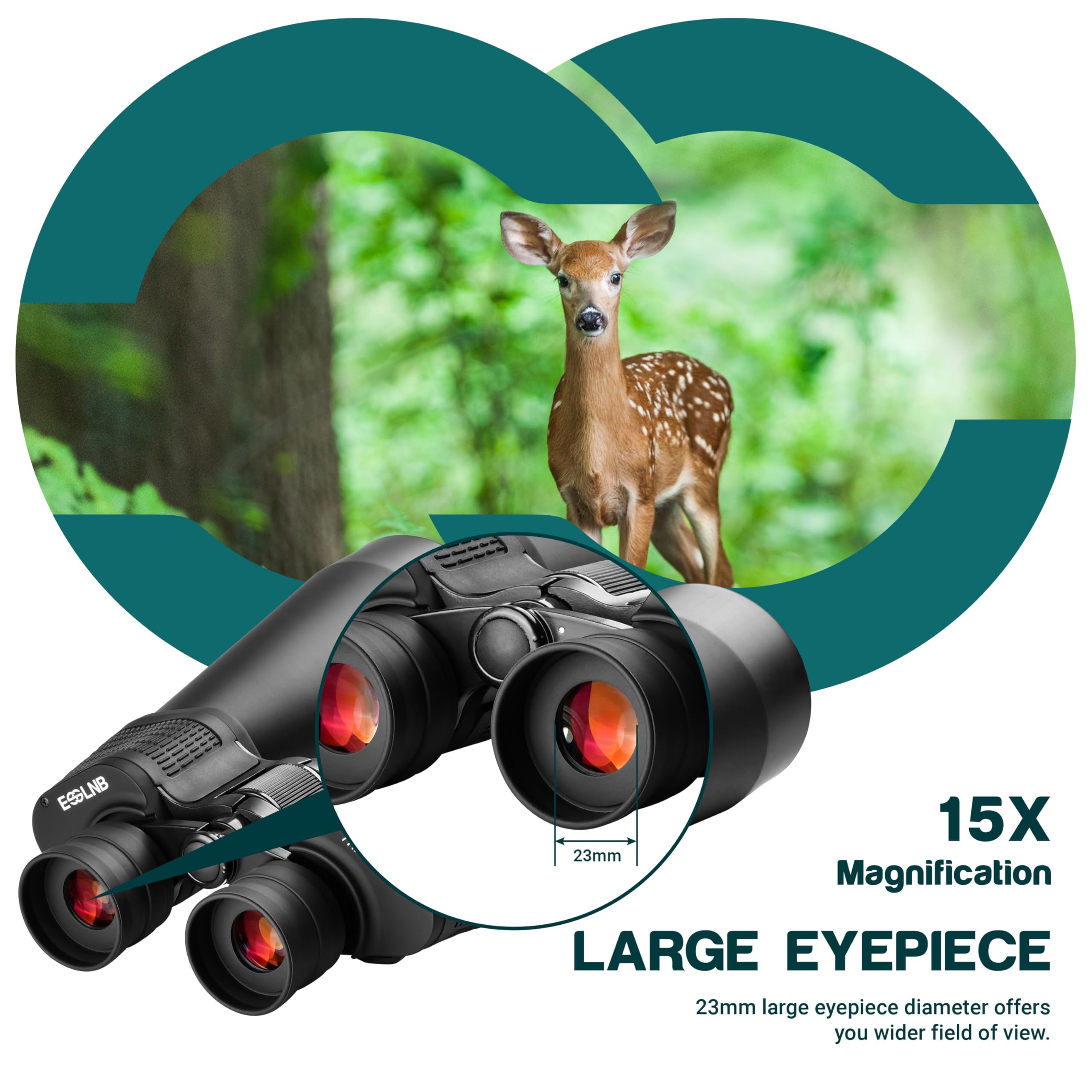 Esslnb Giant Binoculars Astronomy 15X70 With Phone Adapter Tripod Adapter And Carrying Bag Fmc Waterproof Binoculars For Adults Kids