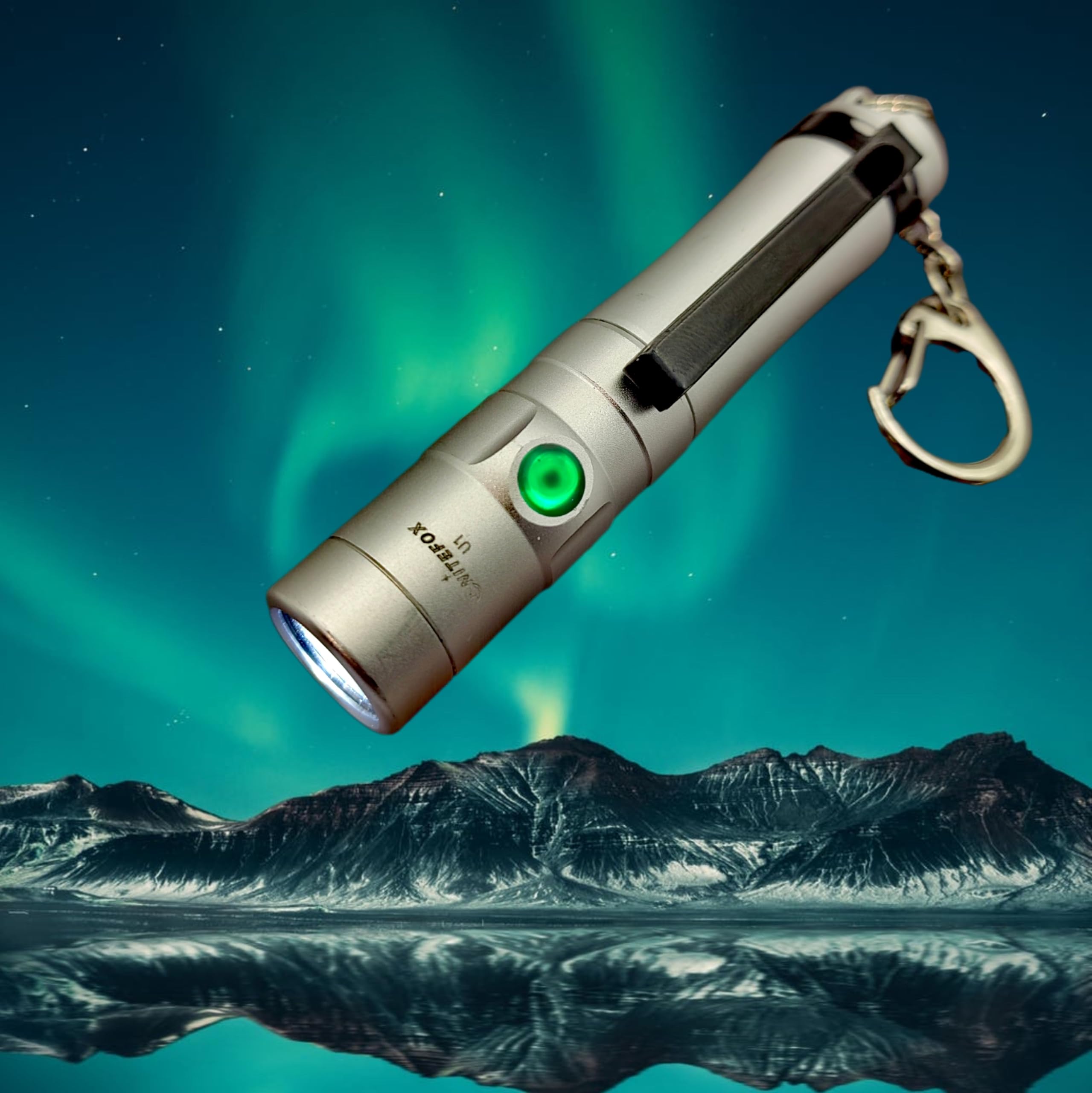 Nitefox Mini Rechargeable Keychain Flashlight Usb C Bright Key Light Portable Pocket Flashlight For Edc,Dog Walking, Hiking,Camping,Emergency(Silver)