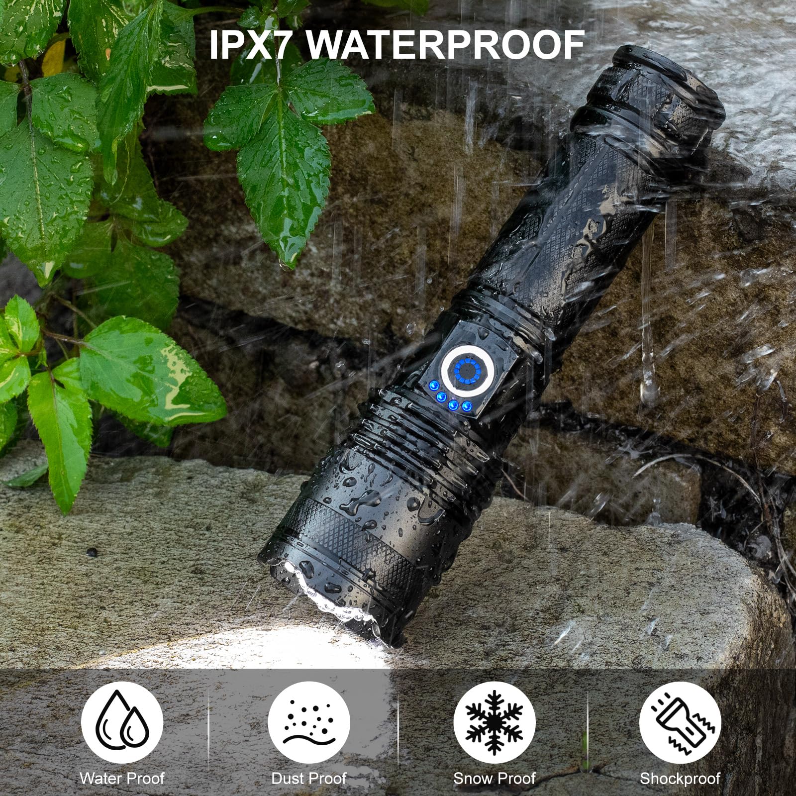 Alicegirl Rechargeable Flashlights 990,000 High Lumens 2 Pack, Led Super Bright Flashlight With 5 Modes & Ipx7 Waterproof, 15H Running Time, High Powered Flash Light For Home Camping Home Emergencies