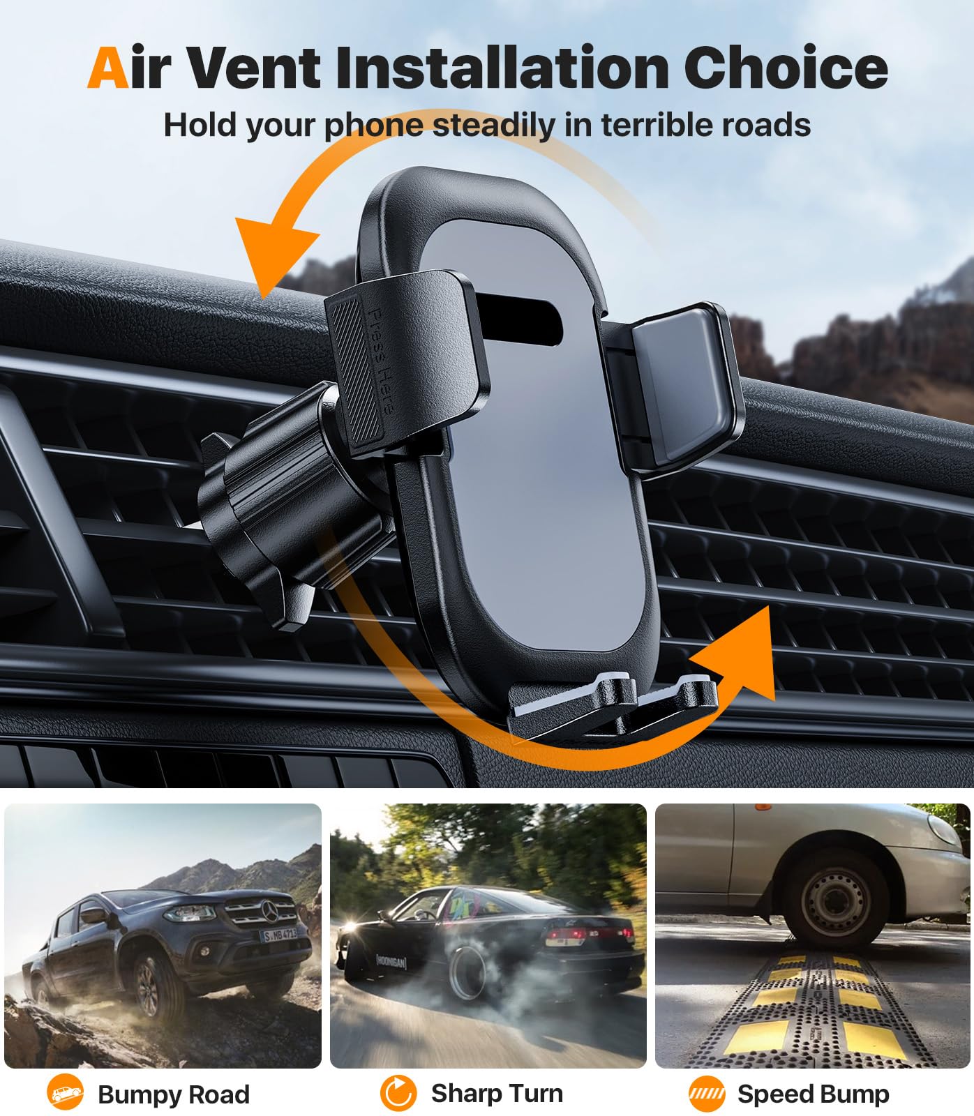 Hitolza Ultra Stable Phone Holders For Your Car [Powerful & 360 Adjustable Suction Cup] Universal Car Phone Holder Mount Long Arm Flexible Car Mount For Dashboard Windshield Air Vent All Phone Case