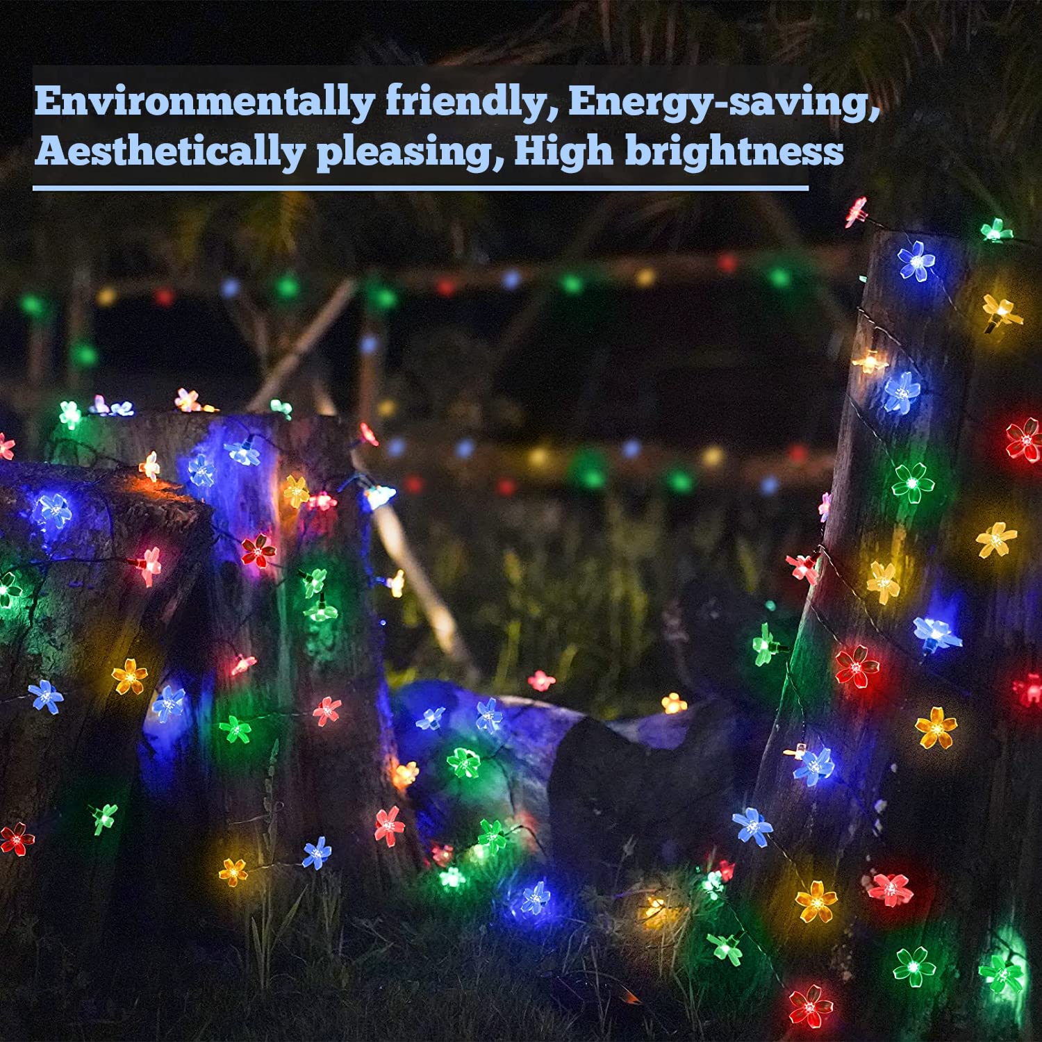 Lairtpow Solar String Flower Lights Waterproof Ip65 For Outdoor Decor Party Garden Yard Home Wedding Christmas Halloween Holiday Tree Decoration Lighting