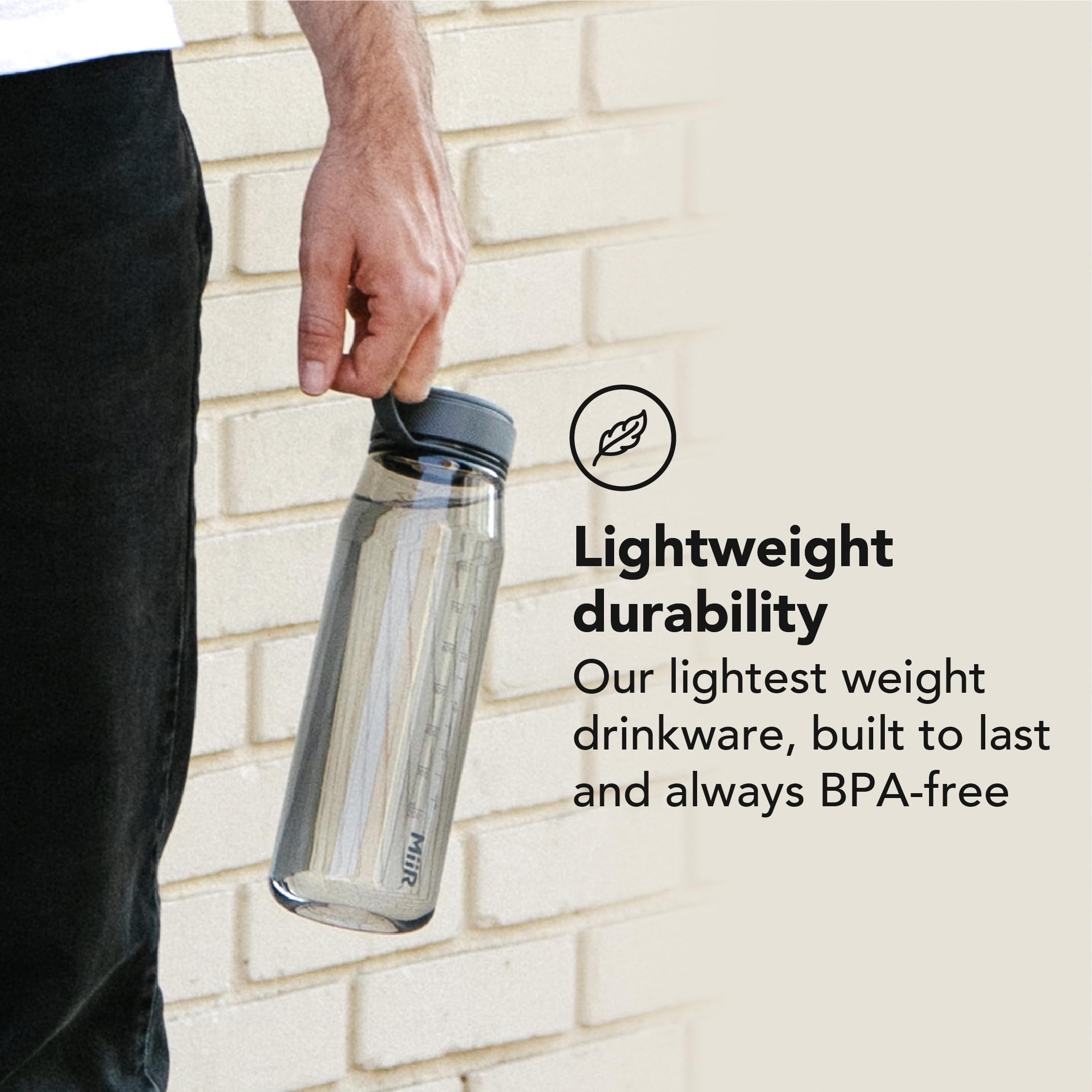 Miir Everywhere Bottle 33Oz - Lightweight And Durable Recycled Plastic Water Bottle, Dishwasher
