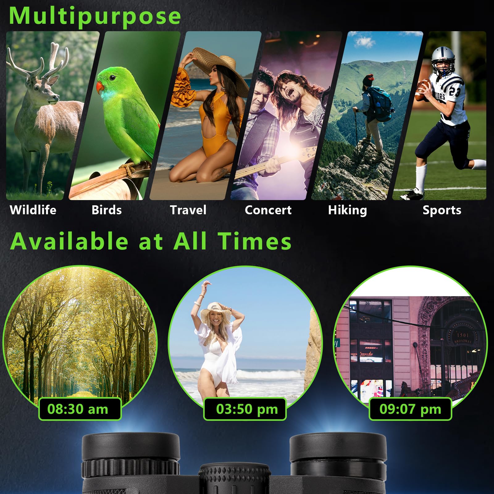 Abaokai 12×25 Compact Binoculars For Bird Watching, Easy Focus Binoculars For Kids Adults,The For Bird Watching And Hunting Enthusiasts Camping Stuff For Kids(Black)