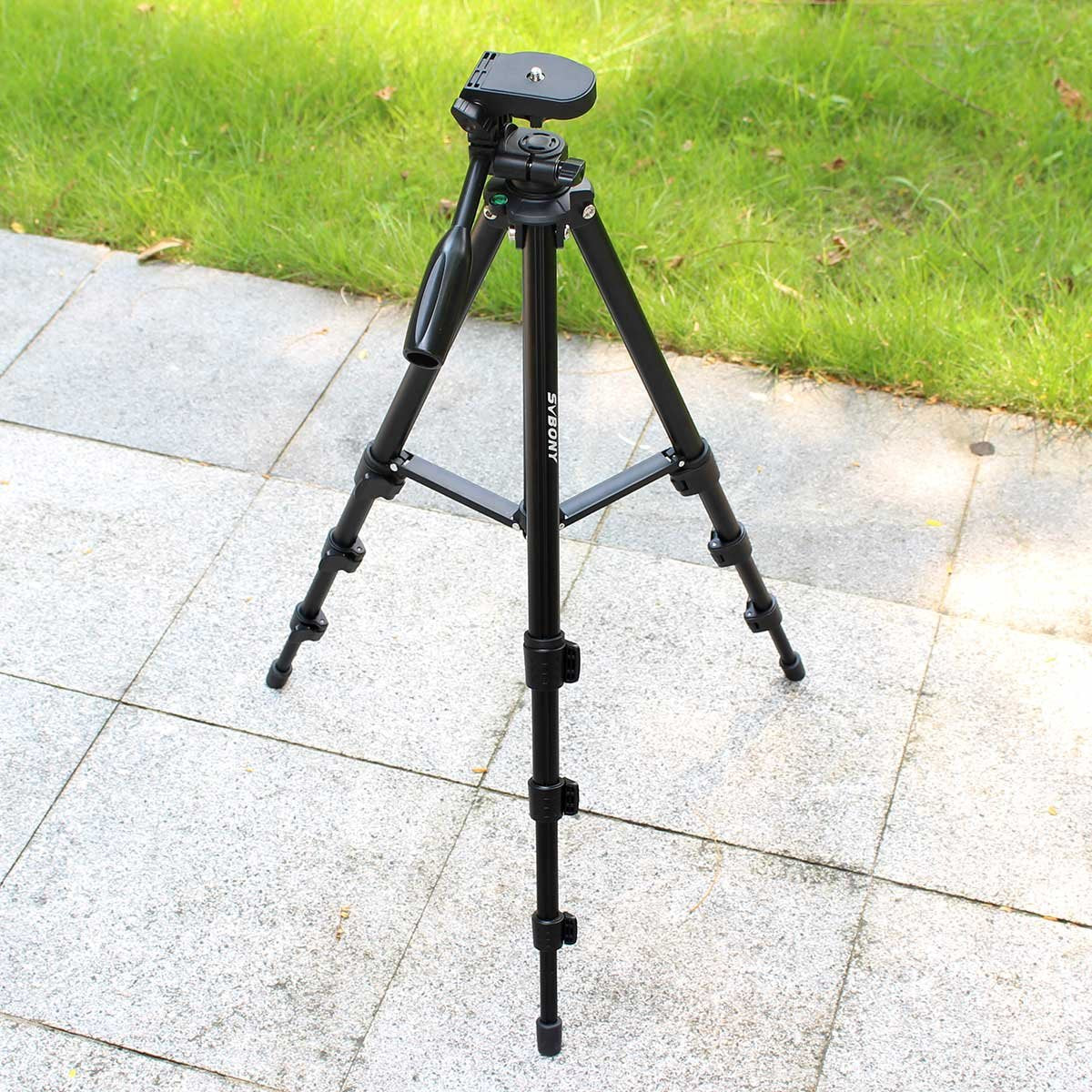 Svbony Sv101 Spotting Scope Tripod 54 Inches Travel Tripod Digital Slr Camera Video Spotting Scope Aluminum Alloy Portable Anti-Skid Tripod For Photograph With Carrying Bag