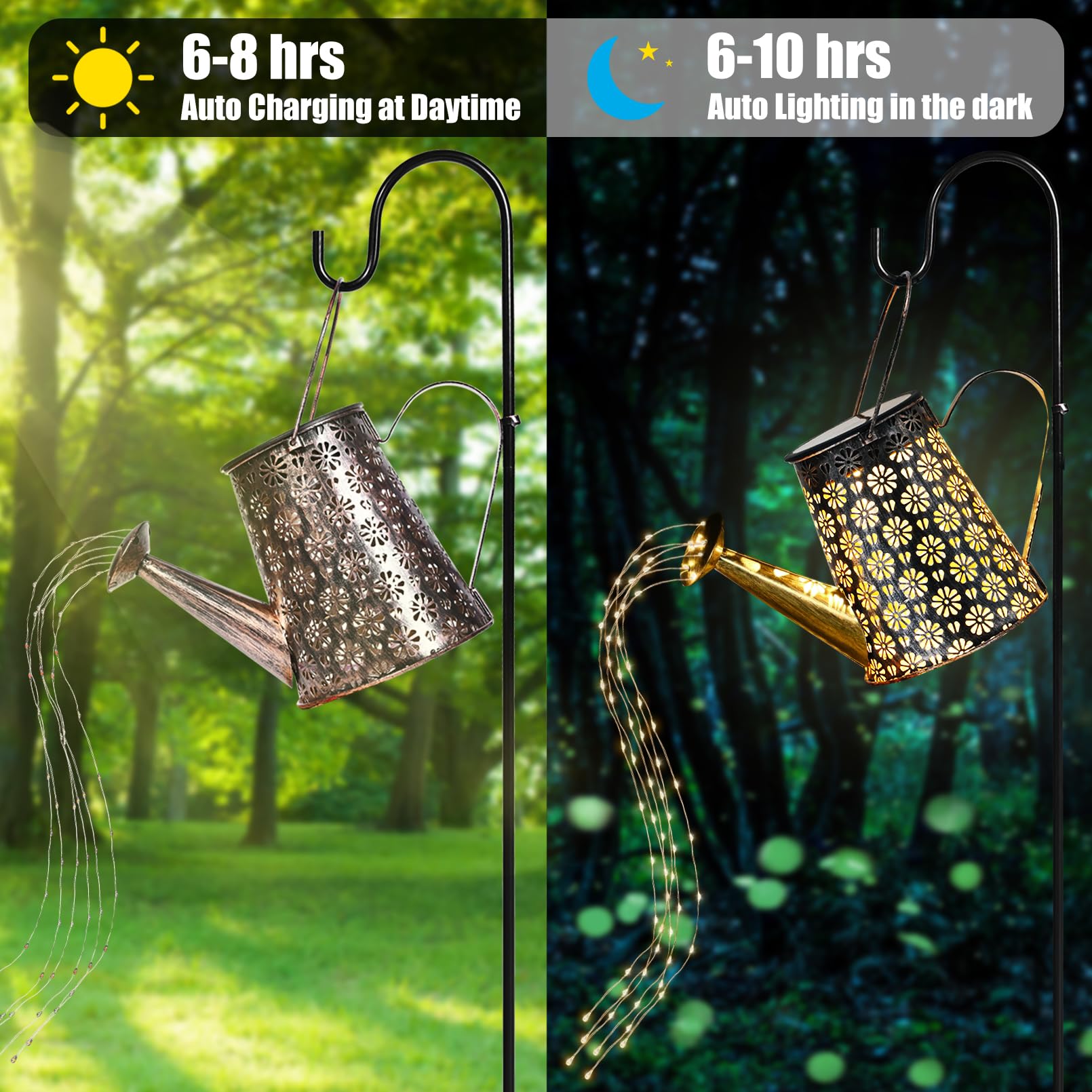 Tonitrui Solar Watering Can With Lights, 2Pack Solar Light Garden Decor For Outside, Pathway Walkway Patio Yard Outdoor Decoration Gift (Warm White 90Led)