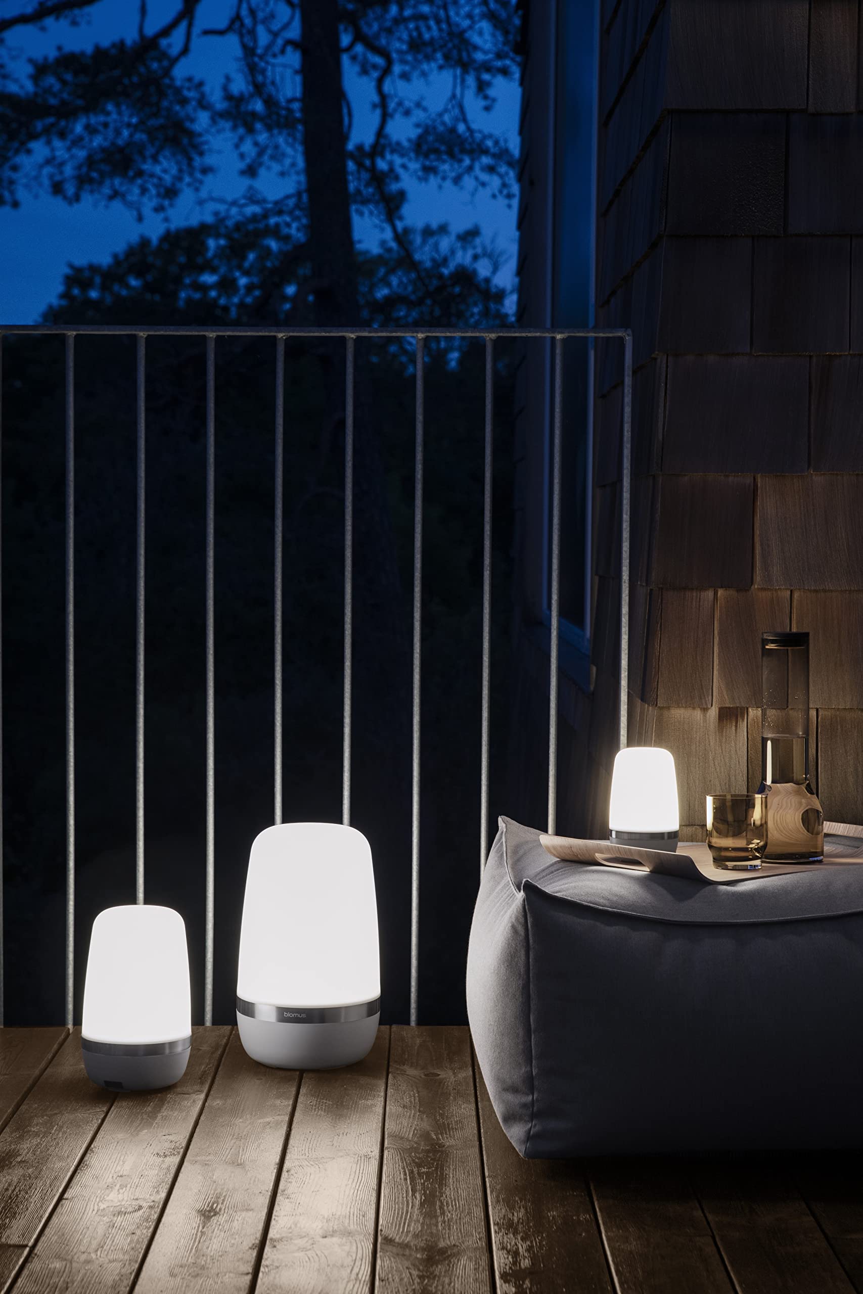 Blomus Spirit Led Battery Outdoor Lamp Rechargeable Table Lamp With Usb Cable Size S (Warm Grey)