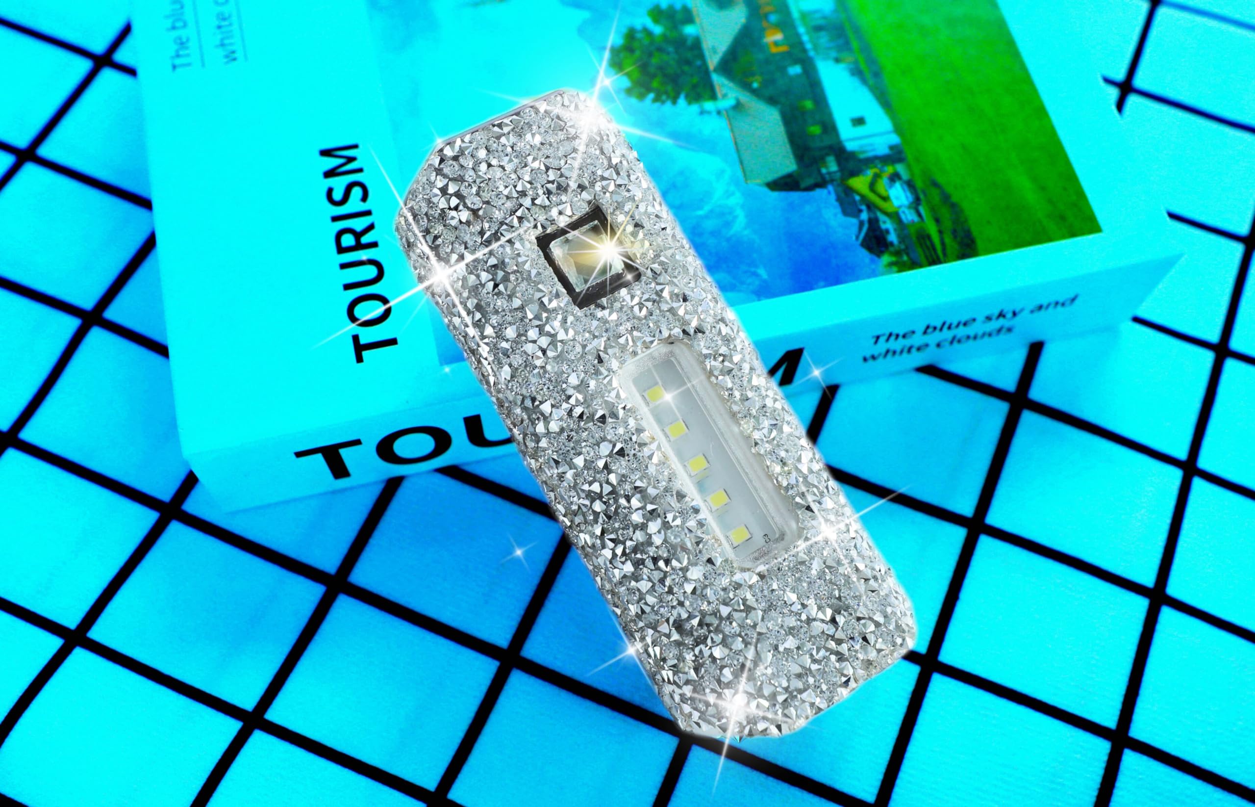 Mxcver Bling Flashlight Rhinestone Sparkly Glitter Flash Light For Woman Diamond Decor Cute Pink Flashlight Camping Essentials
