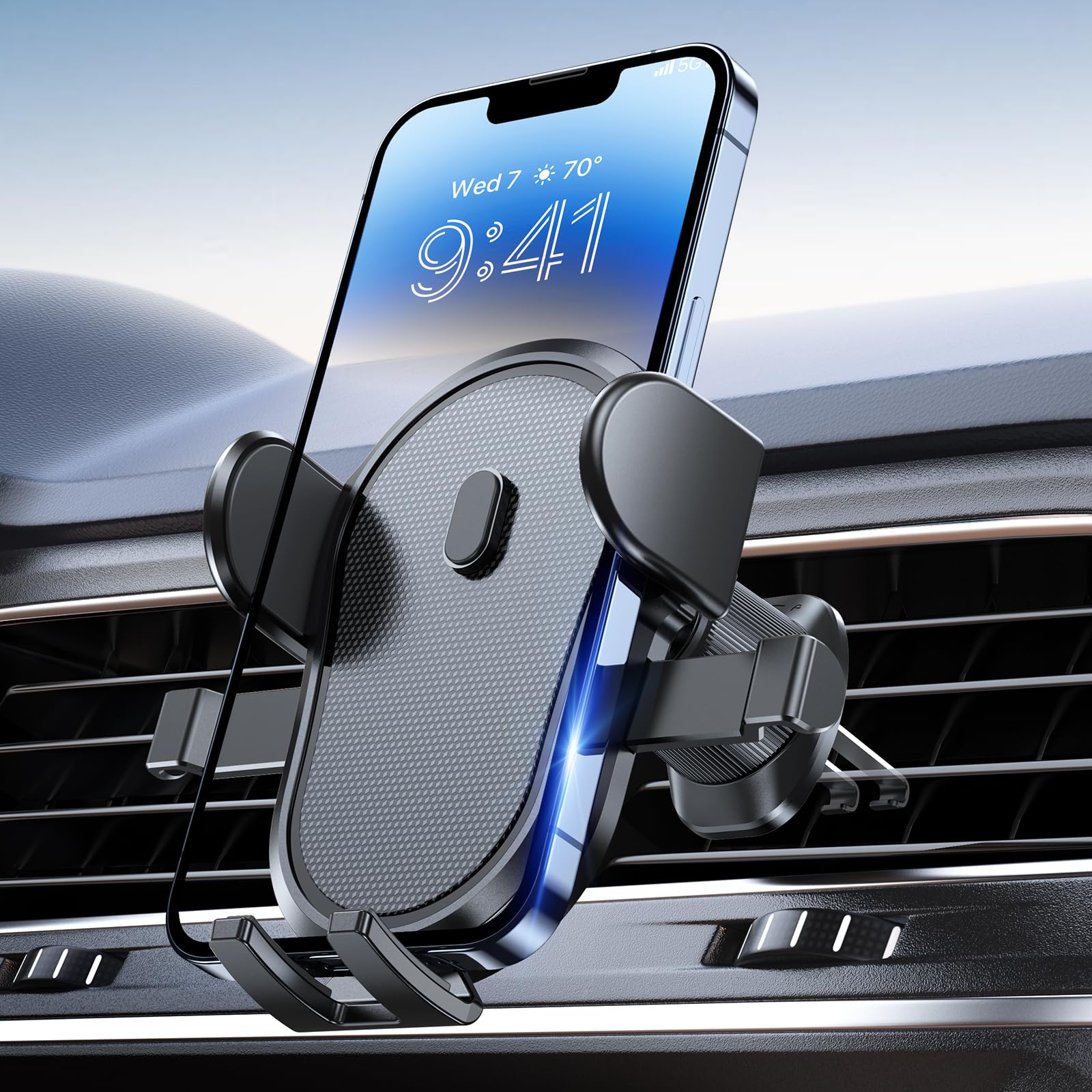 Miracase Car Vent Phone Mount, Universal Cell Phone Mount [ Clip Never Fall Off] Hands  Airvent Phone Holders For Your Car Compatible With Iphone All Smartphones, Grey