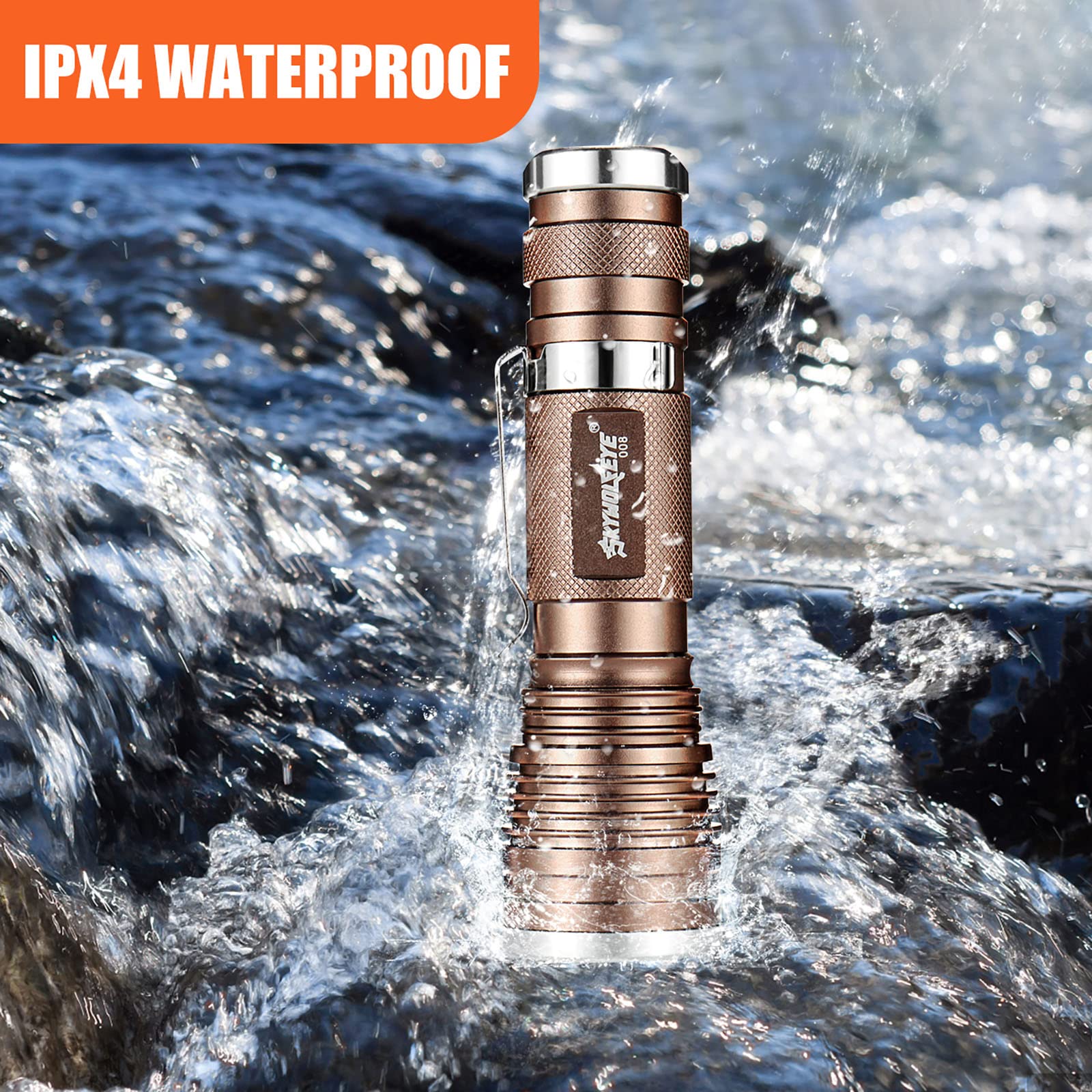 Skywolfeye Rechargeable Led Flashlight Zoomable High Lumen 3 Light Modes Super Bright Handheld Flashlights For Men Hiking Camping Hunting Fishing