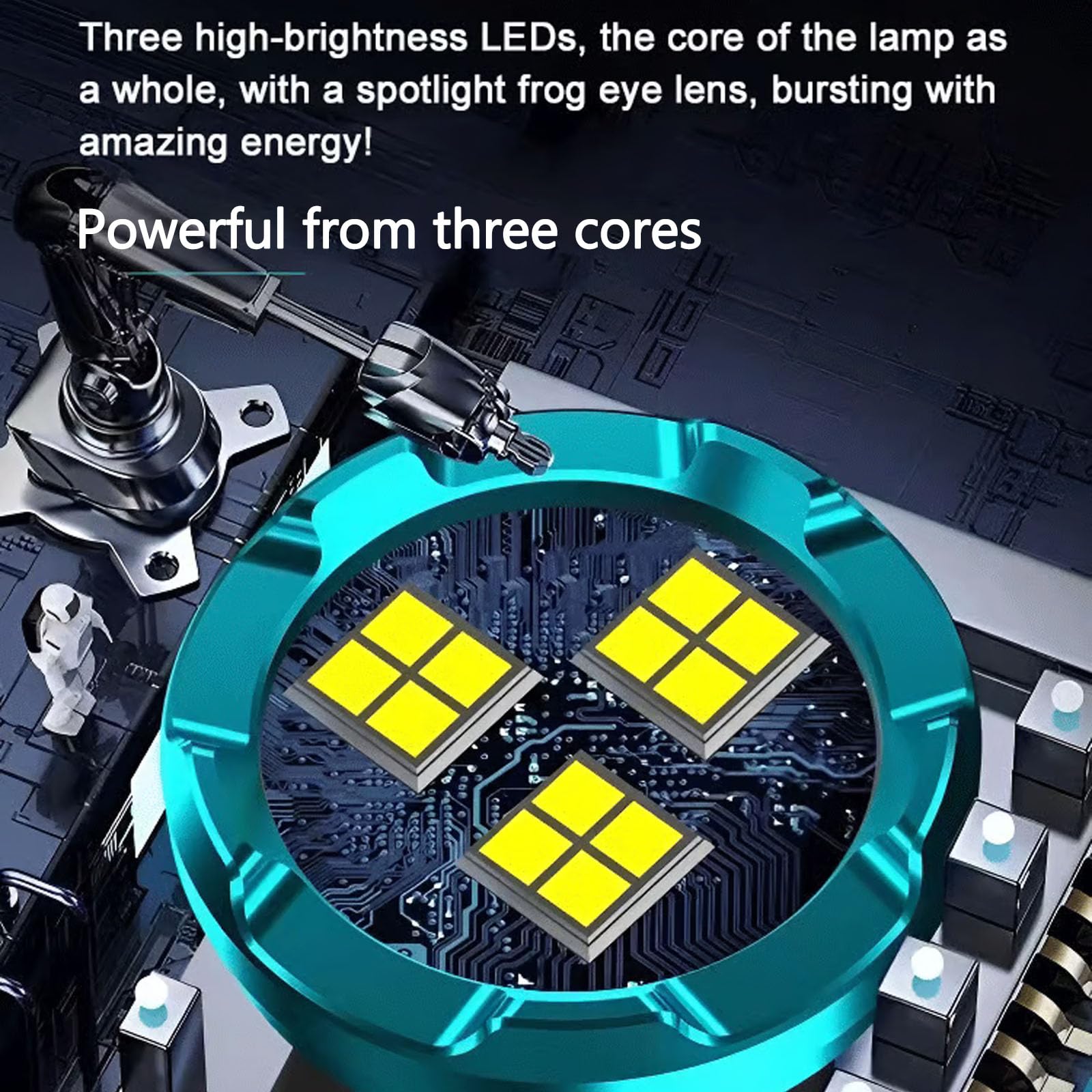 Habohuse German Three-Eyed Monster Mini Flash Super Power Flashlight, Thumb Flashlight Mini Flashlights, Multi-Functional Mini Pen Clip Flashlight Light Steel High Lumen Rechargeable Waterproof (2Pcs-A)
