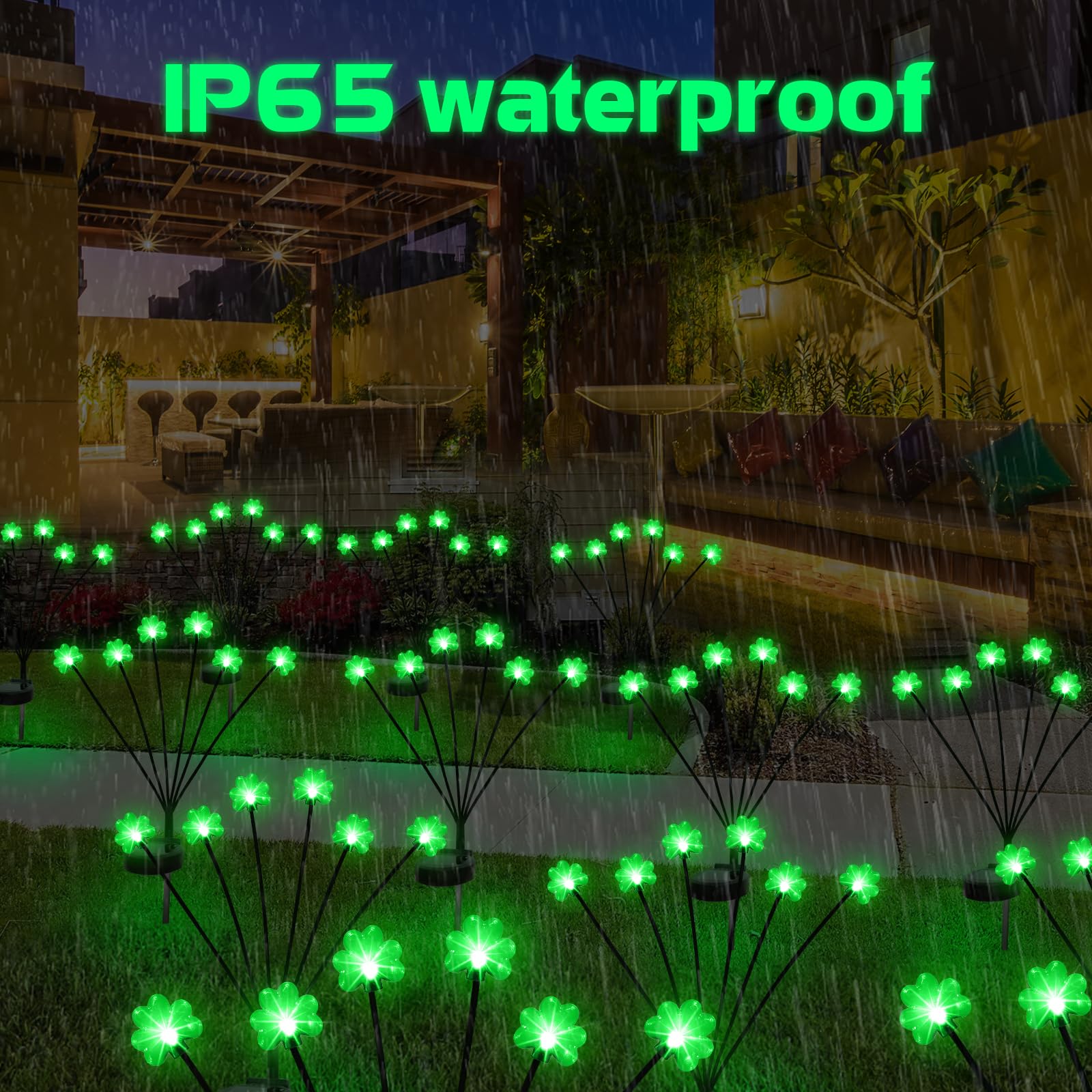 Behiller St. Patrick'S Day Decorations Solar Path Lights Outdoor, 2Packs 12Led Green Shamrock Swaying Firefly Lights For Irish Day Decor,Solar Shamrock Path Lights For Saint Patrick'S Day Garden Decor