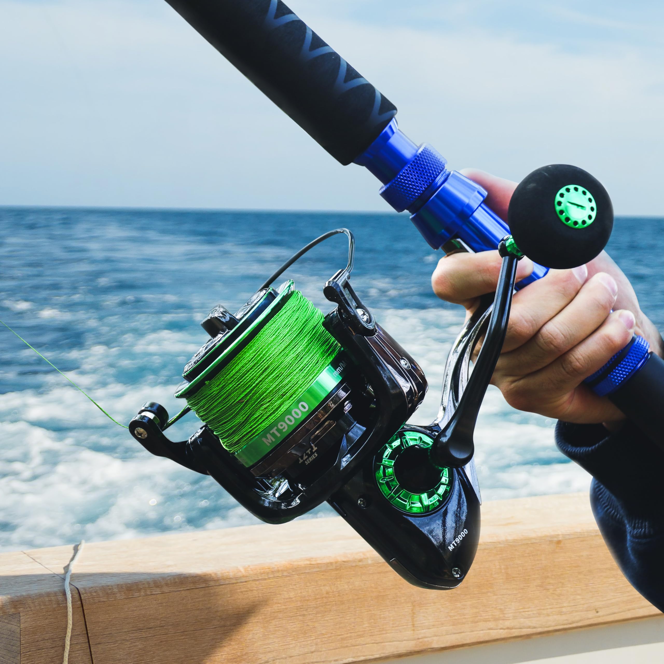 Runcl Fishing Reels Spinning – Long Distance Casting Saltwater Spinning Reel, High Capacity, 12+1 Bearings, Max Drag 45 Lbs, 4.1:1 Gear Ratio – Durable Casting Reel For Fishing