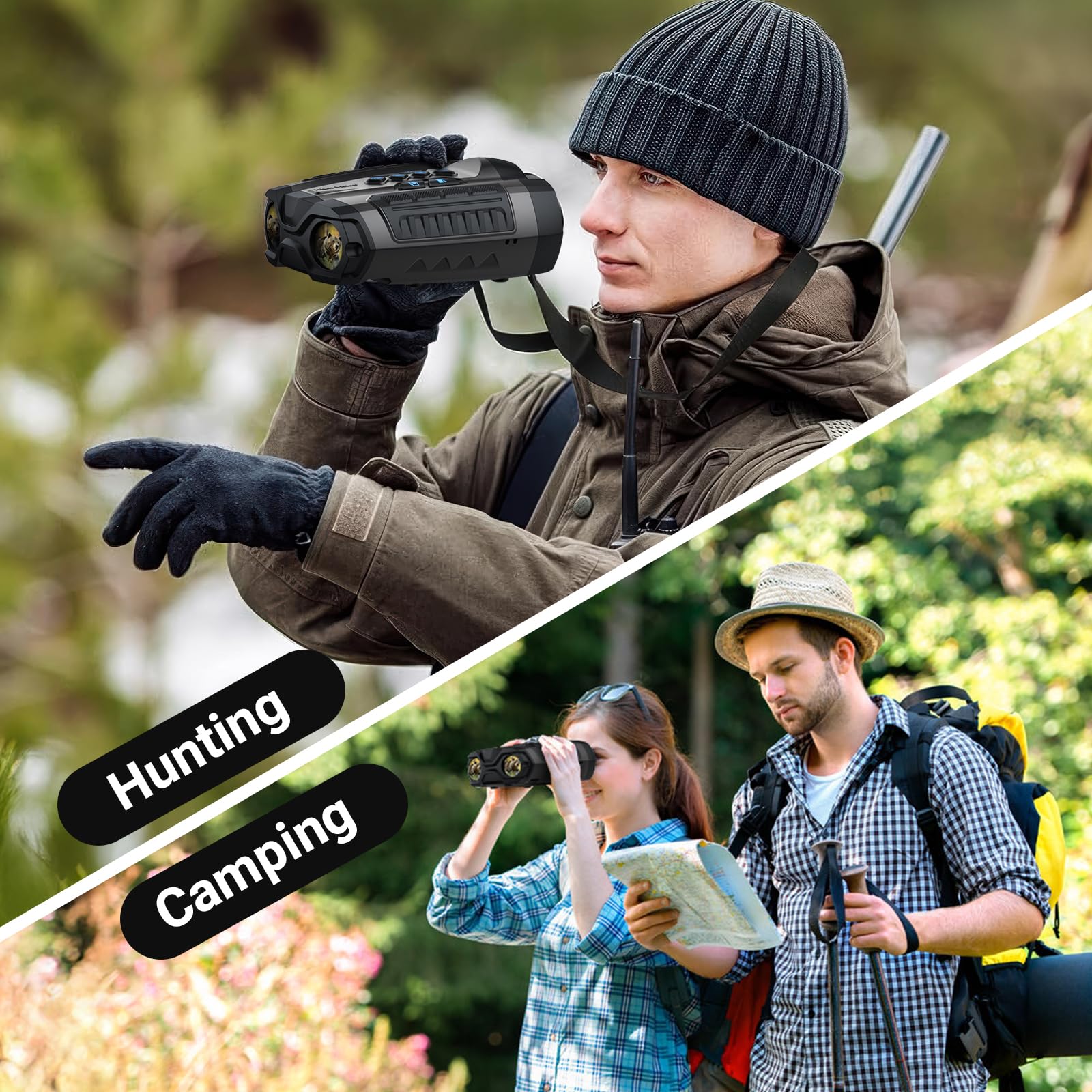 Akaoto Night Vision Goggles, 4K Full-Color Night Vision Binoculars, 128Gb Tf Card Can Save Photo And Vide, 3.5" Hd Screen And 1968Ft Viewing Range,10X Digital Zoom For Camping Hikingand Travel -(Black)