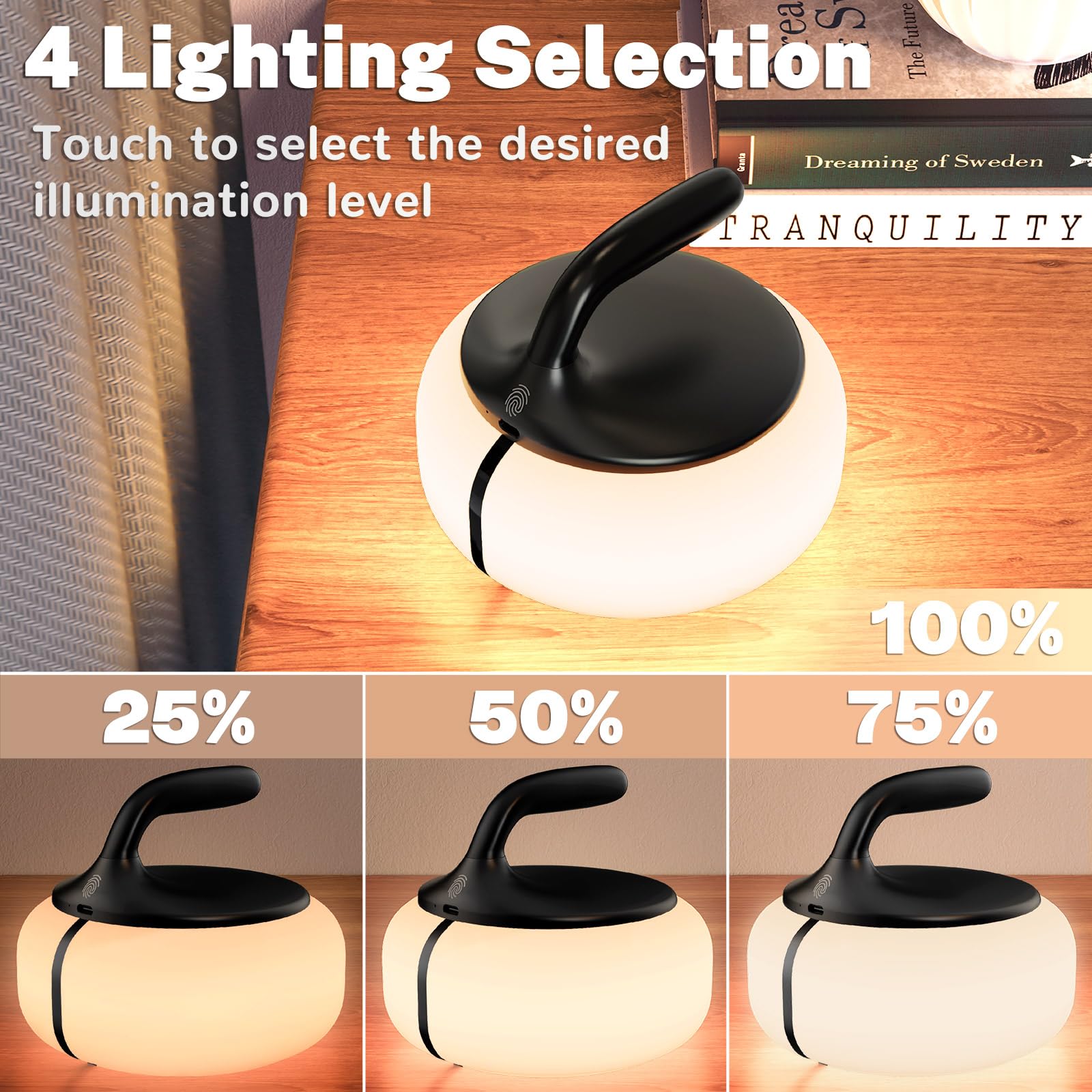 Cozoo Rgb Table Lamp Cordless Rechargeable Portable,Powerful 6000Mah Battery Operated Night Light Dimmable Led Ambient Lighting Bedroom Lamp For Bedside/Livingroom/Patio/Walking/Reading/Kids Bedroom/