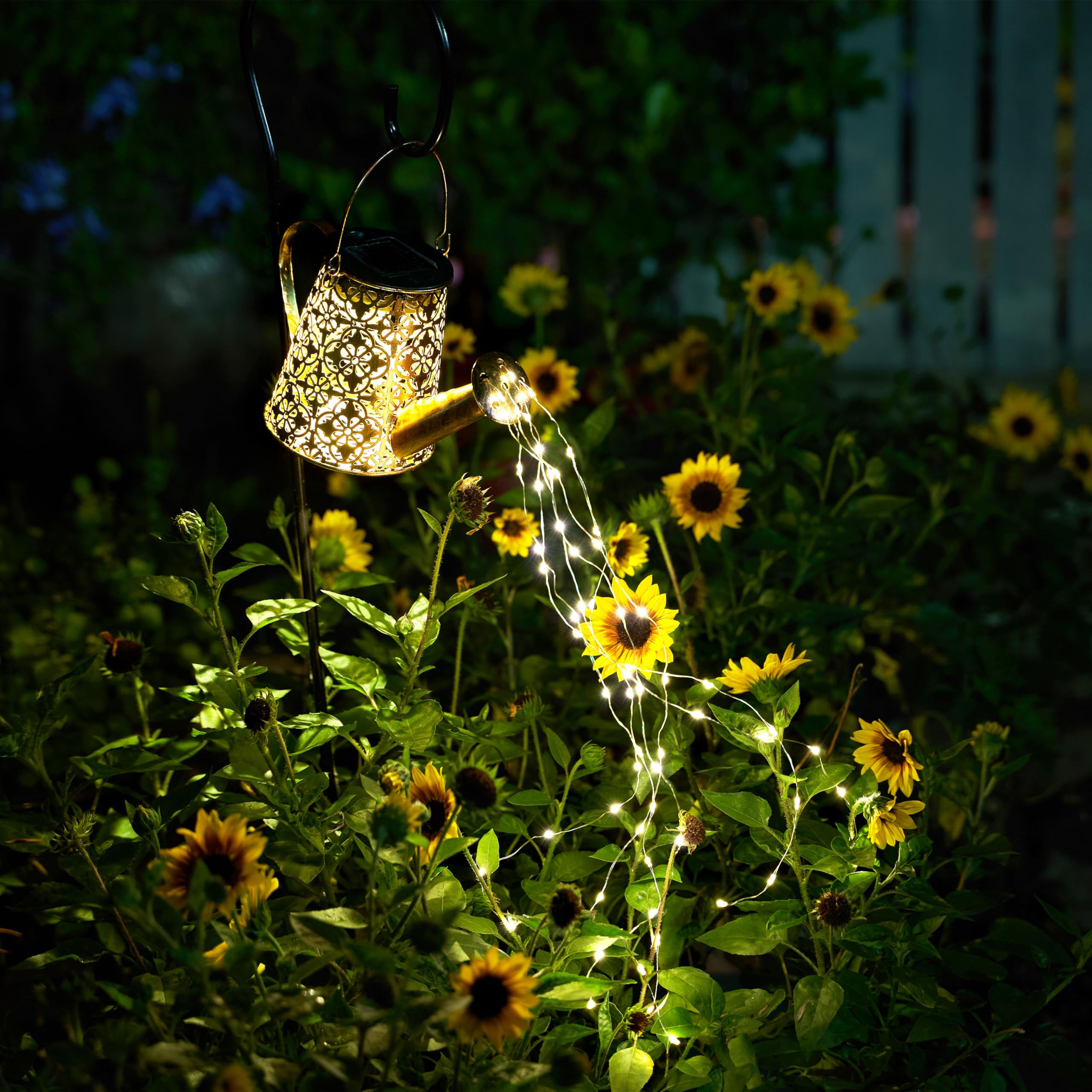 Awendietou Solar Garden Watering Can Lights,Solar Waterfall Light With Cascading Lights,Garden Decor For Outside,Solar Outdoor Light Hanging Lantern Yard Decor,Gardening  For Mom Grandma Women Birthday