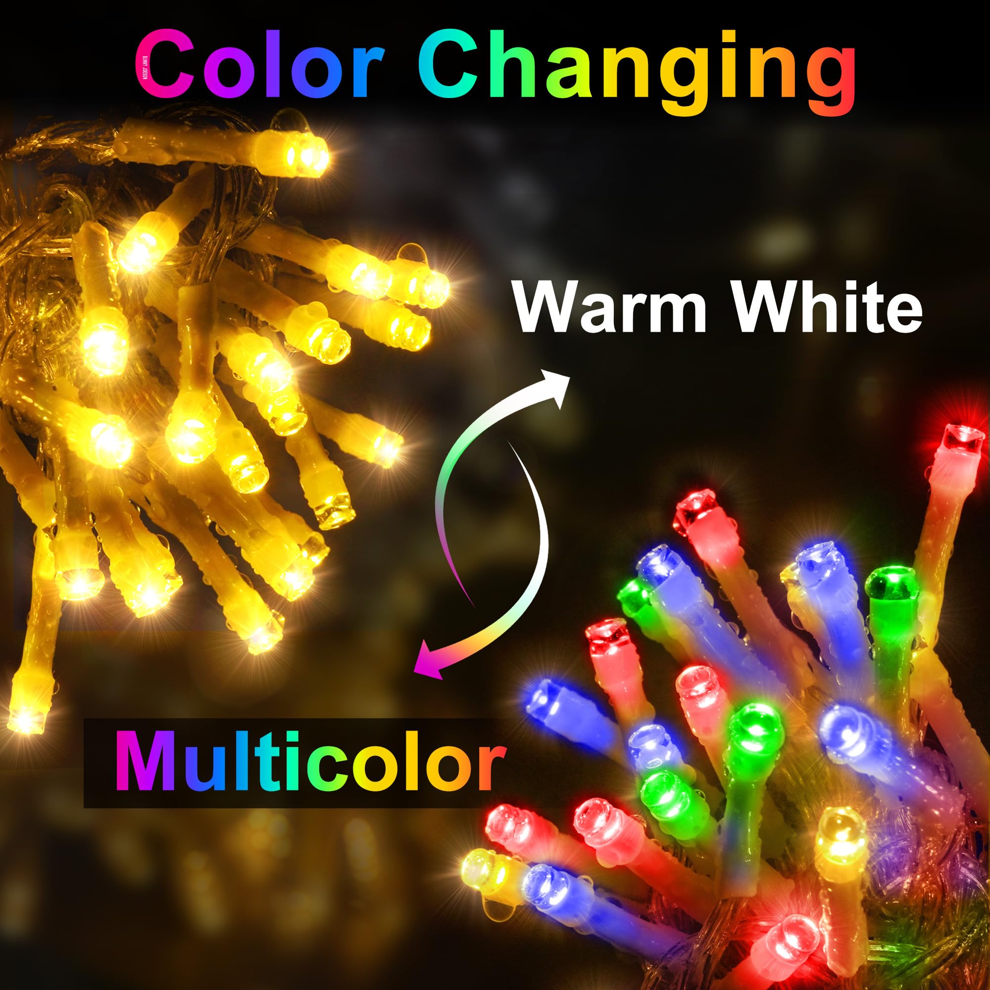 Kno Knochristmas Lights Outdoor Color Changing 400 Led 33Ft 11 Modes Curtain Fairy String Light With 75 Drops, Clear Wire Led Lights For Wedding Party Holiday Christmas (Warm White To Multicolor)