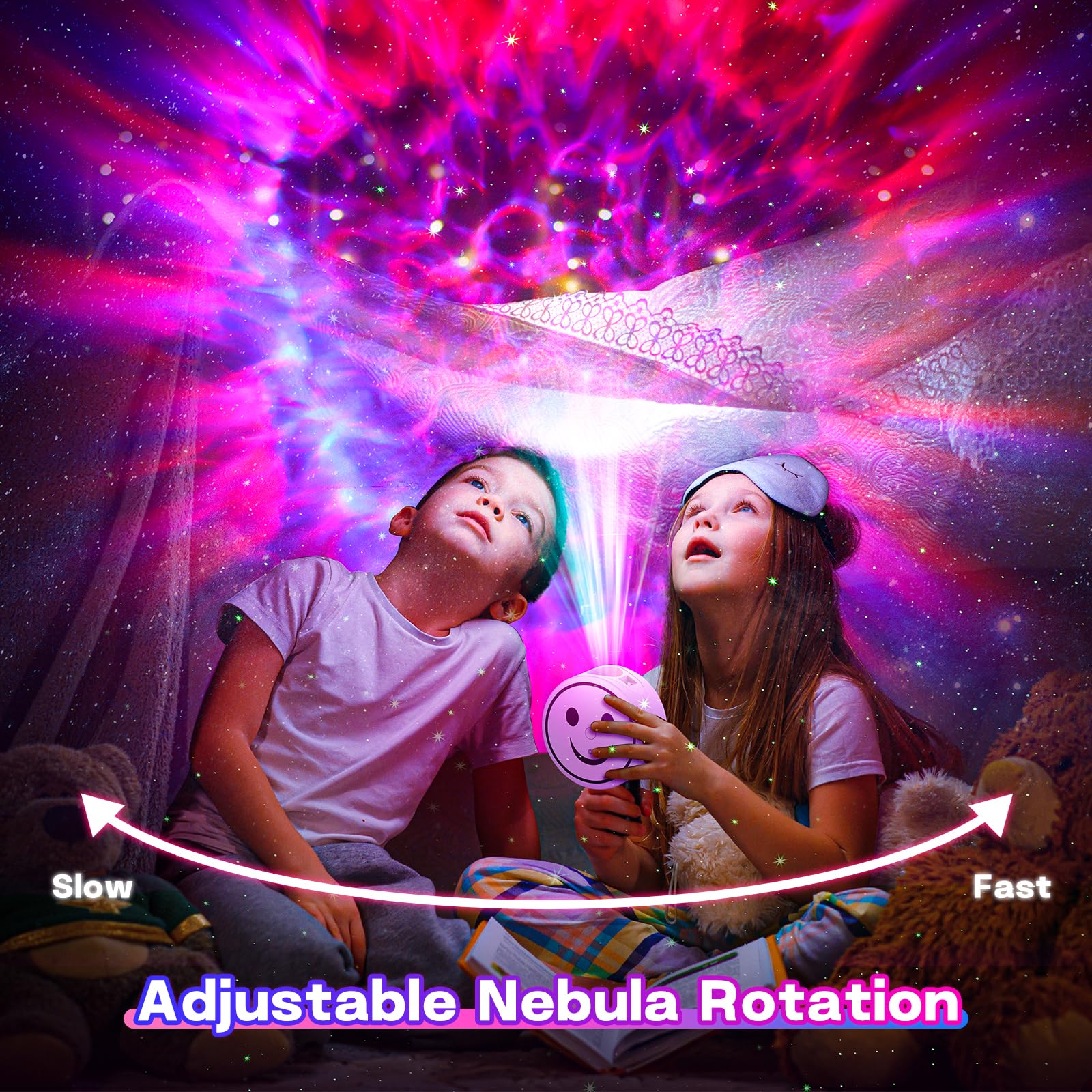 Proran Galaxy Star Projector With Timer Remote Control Night Light For Bedroom Kids Room Christmas Birthday  For Adults Teens