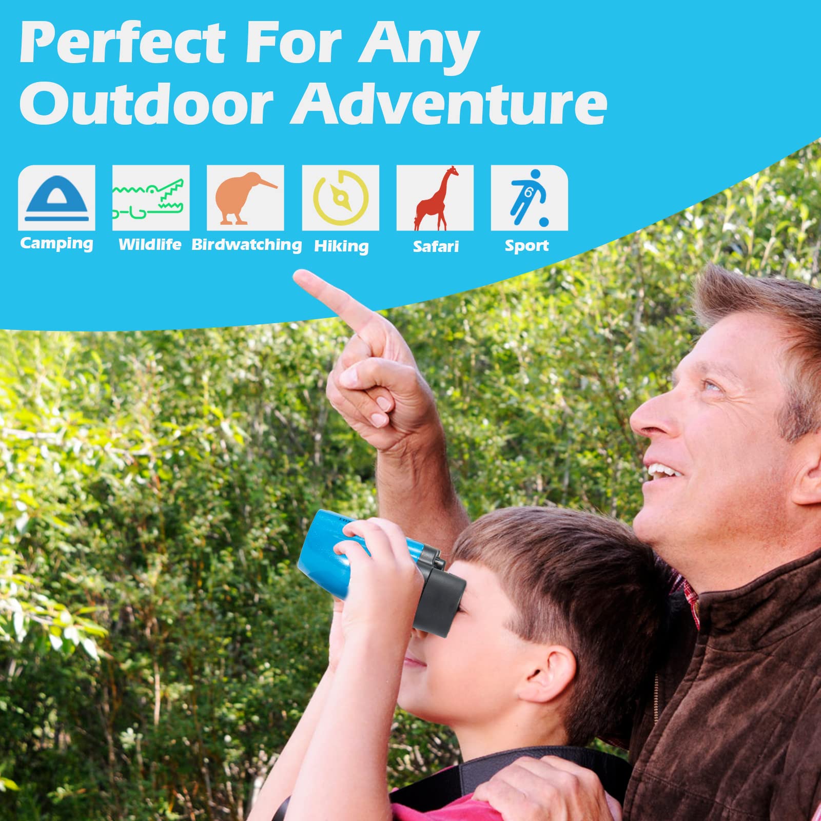 Inxaric Binocular For Kids- Kids Binoculars With Clear Low Light Vision-8X21 Large Eyepiece Compact Binocular For Adults Kids-High Resolution Binoculars For Bird Watching Camping Hiking Travel，Best