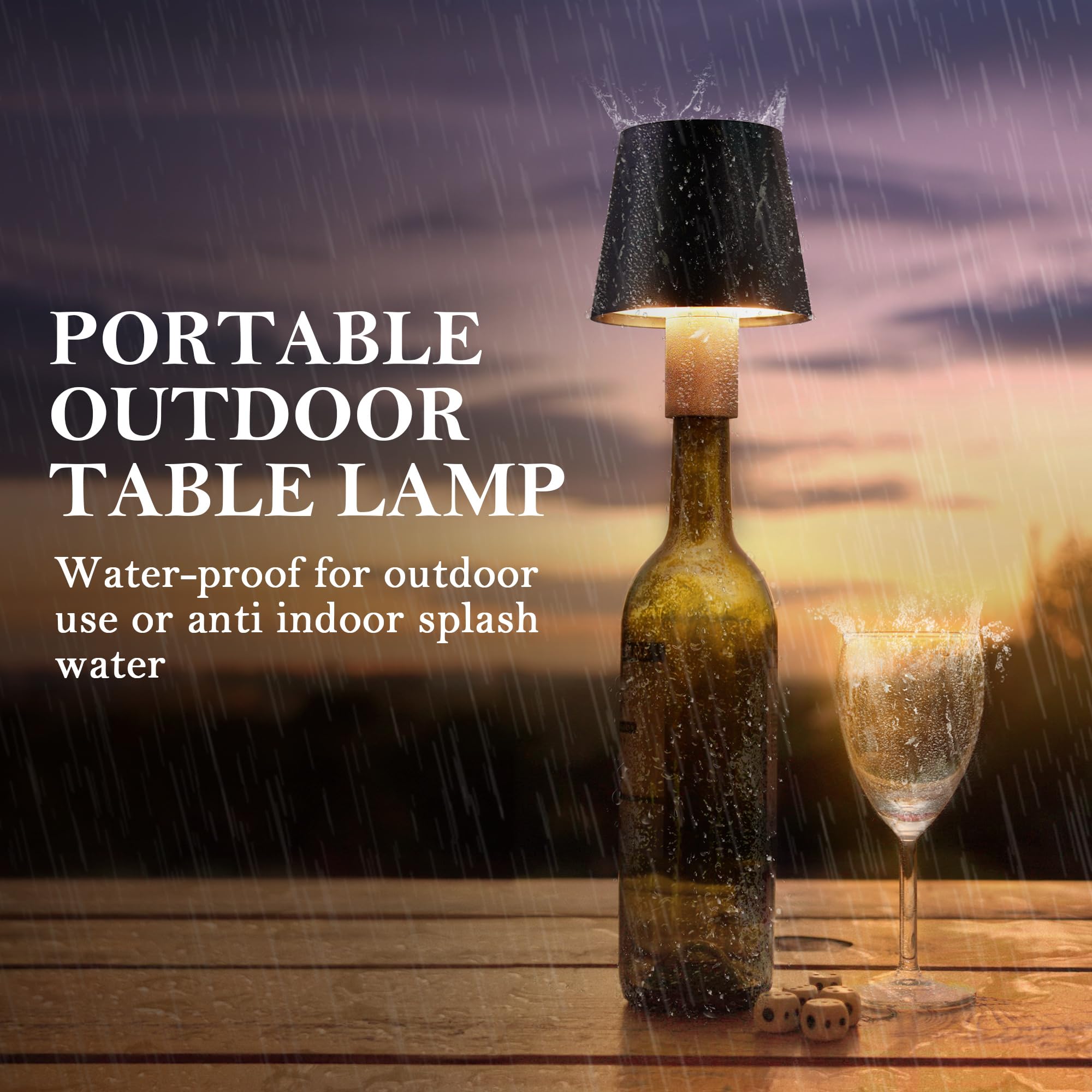 Faithorse 4Pack Led Wireless Wine Bottle Lamp, Rgb 5 Modes & Cct Modes Table Lamp, Ip54 Waterproof Bottle Lamp, Rechargeable Touch Control Lamp For Club/Restaurant/Prom/Party/Bar (Black)