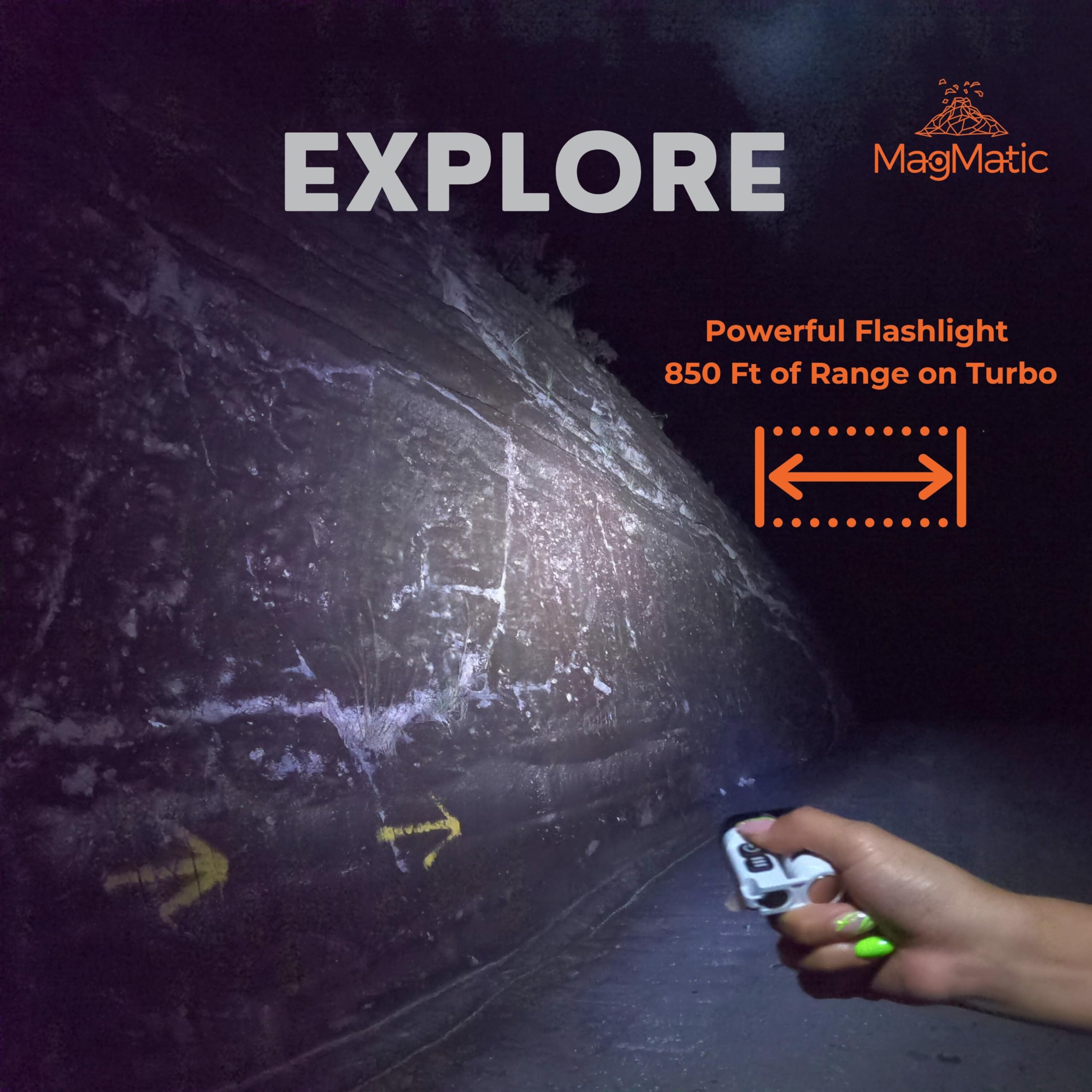 Magmatic Power Ore Super Bright Keychain Flashlight With High Lumens Level Of 1600 Lm The Brightest Flashlight In The World At Your Hand. Edc Keychain With Magnetic Recheargeable Features Perfect For Camping